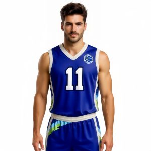 100% Polyester Sublimated Breathable V-Neck Sleeveless Sport Jersey