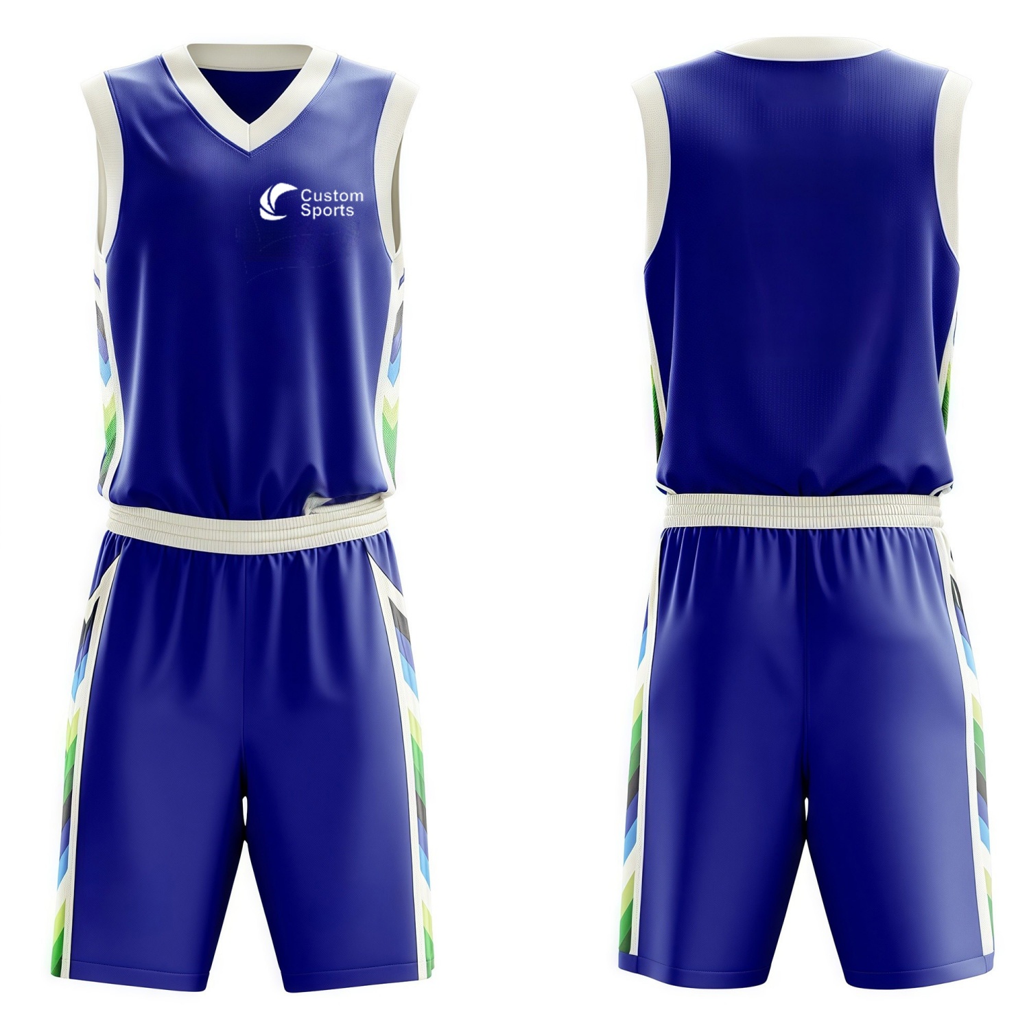 100% Polyester Sublimated Breathable V-Neck Sleeveless Sport Jersey - Image 2