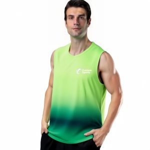 100% Polyester Micro Mesh Sublimated Crew Neck Sleeveless Loose Singlet