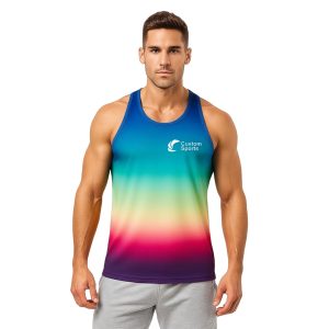 100% Polyester Micro Mesh Sublimated Crew Neck T-Back Singlet