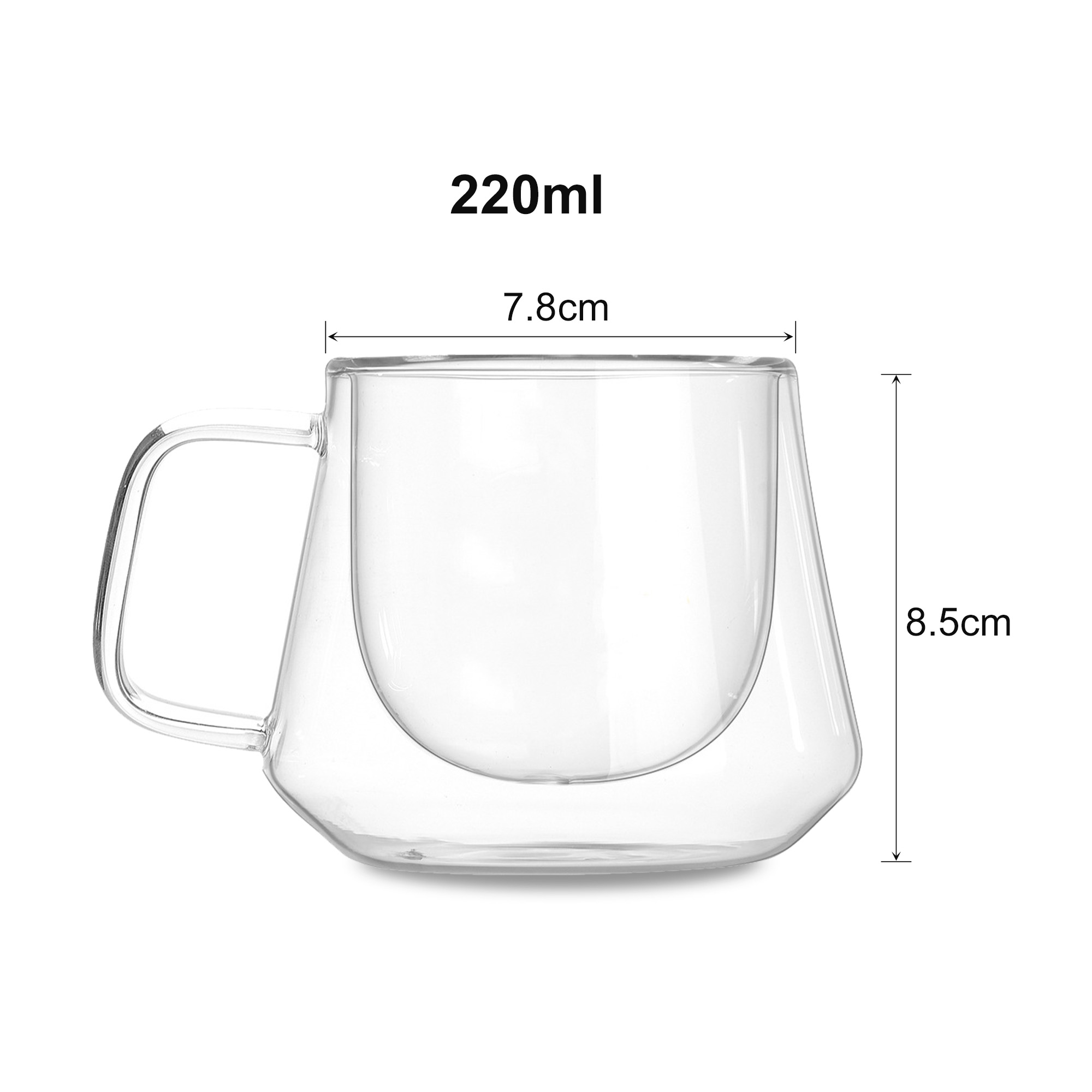 Diamond Double Wall Glass Mug - Image 3