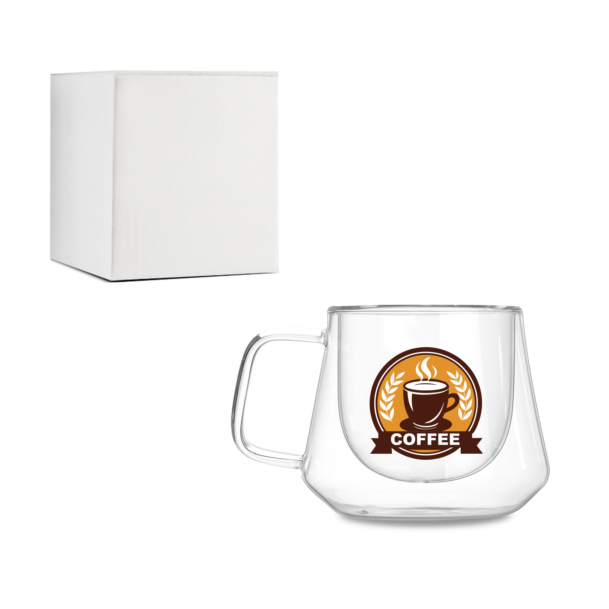 Diamond Double Wall Glass Mug - Image 5
