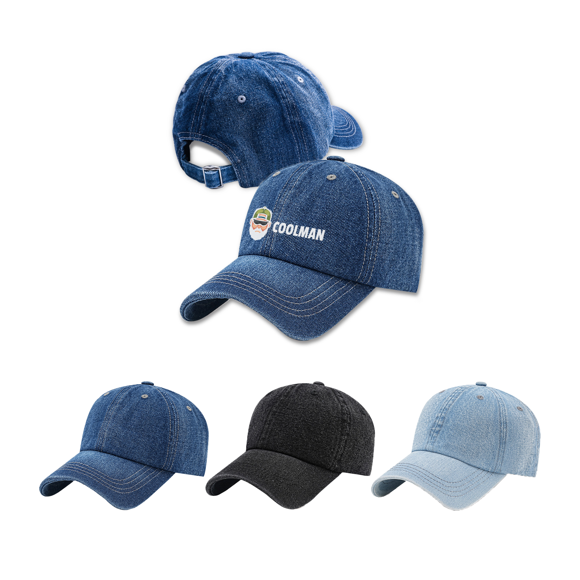 6 Panel Denim Baseball Cap