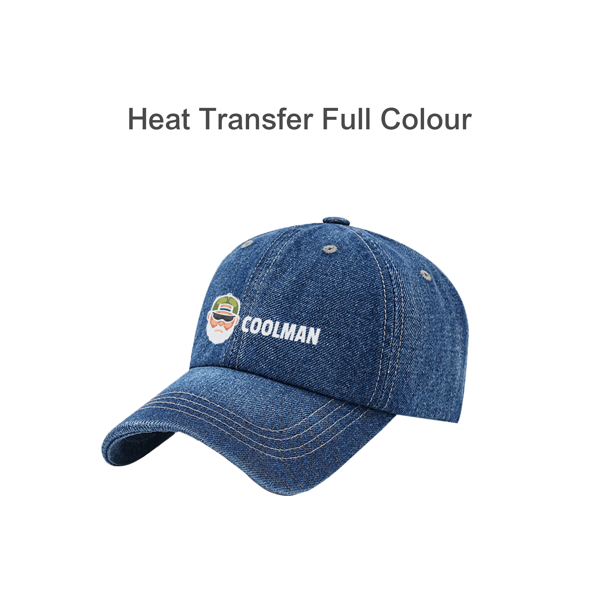 6 Panel Denim Baseball Cap - Image 6