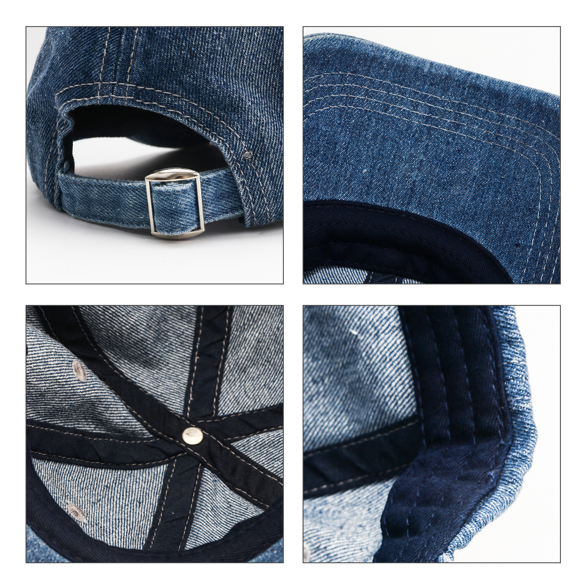 6 Panel Denim Baseball Cap - Image 7