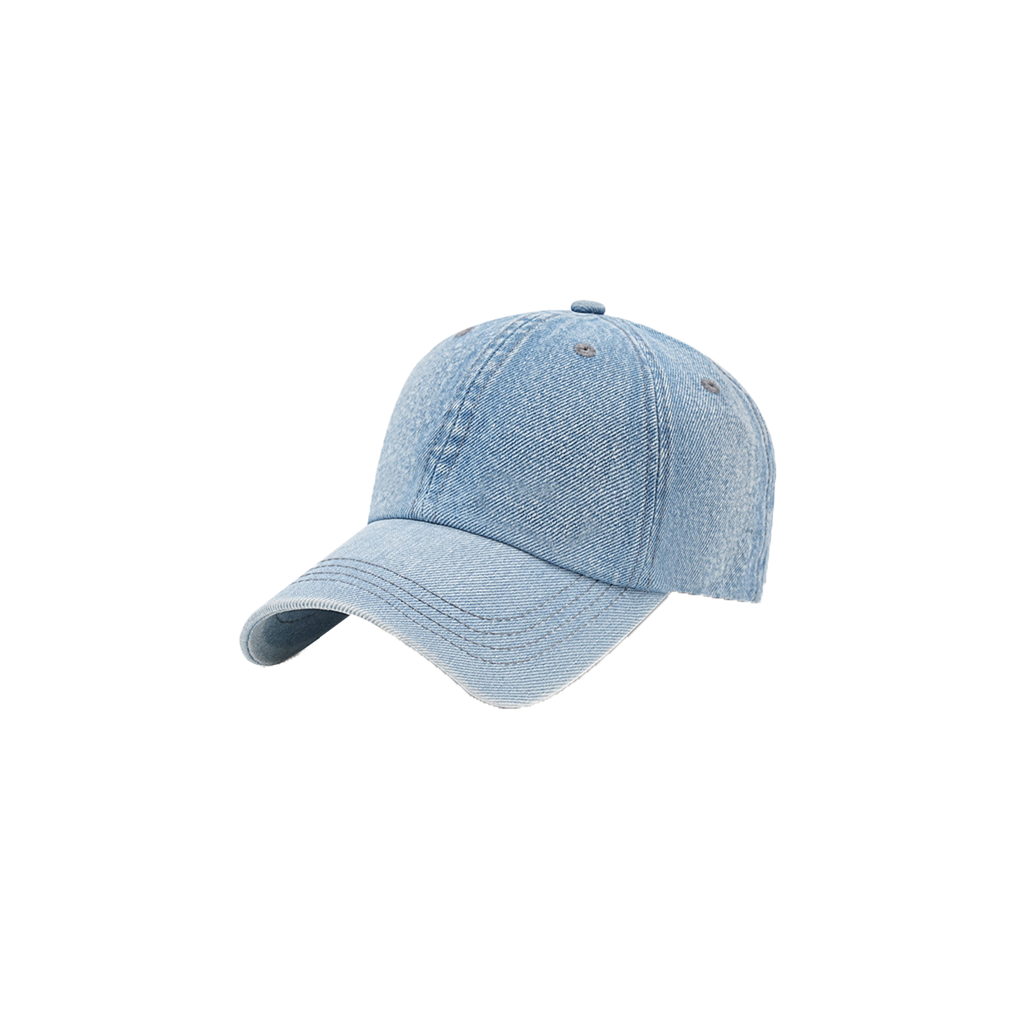 6 Panel Denim Baseball Cap - Image 4