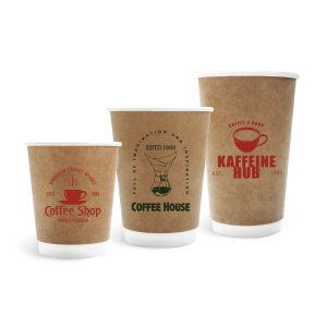 Home Compostable Aqueous Double Wall Kraft Paper Cups