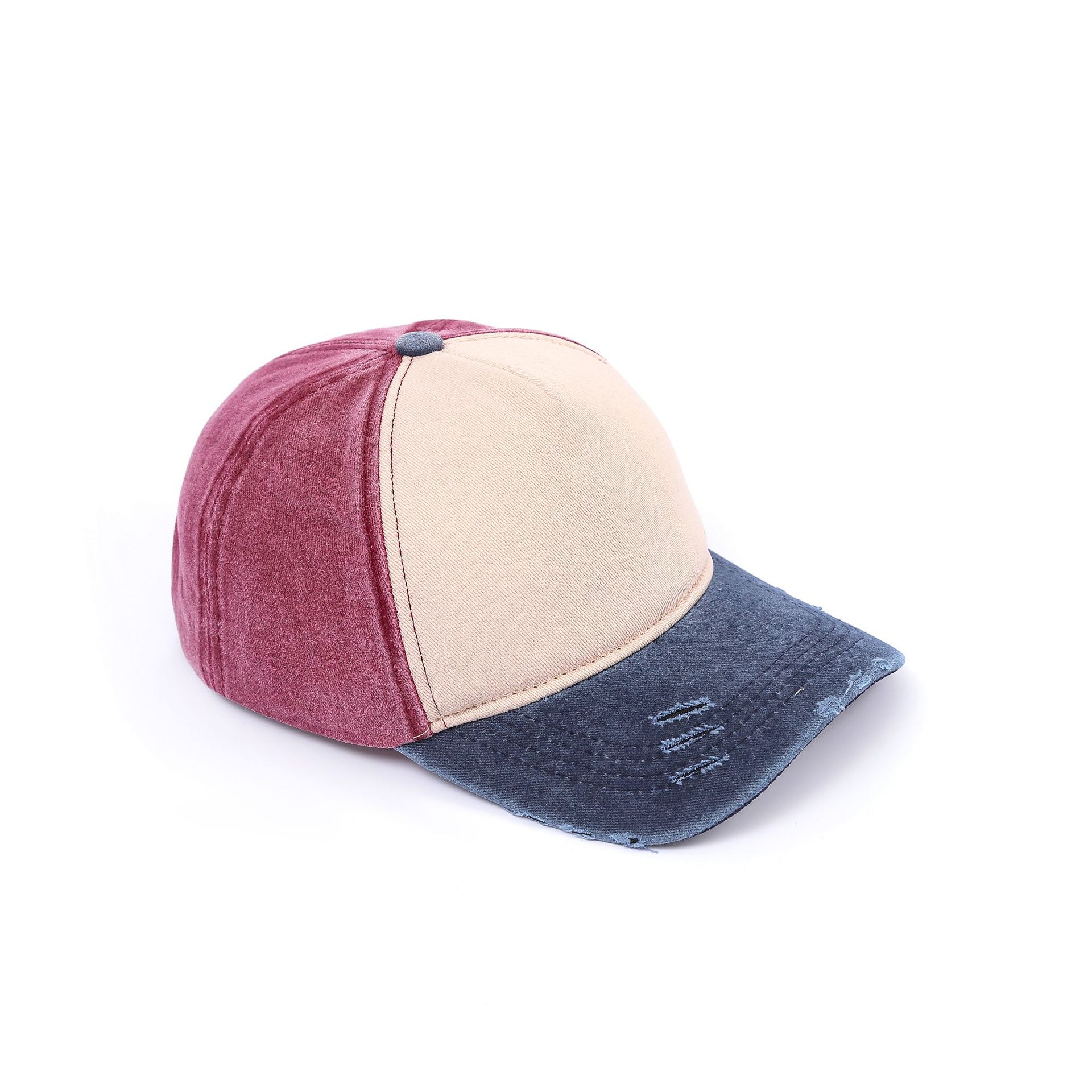 5 Panel Distressed Cotton Baseball Cap - Image 3