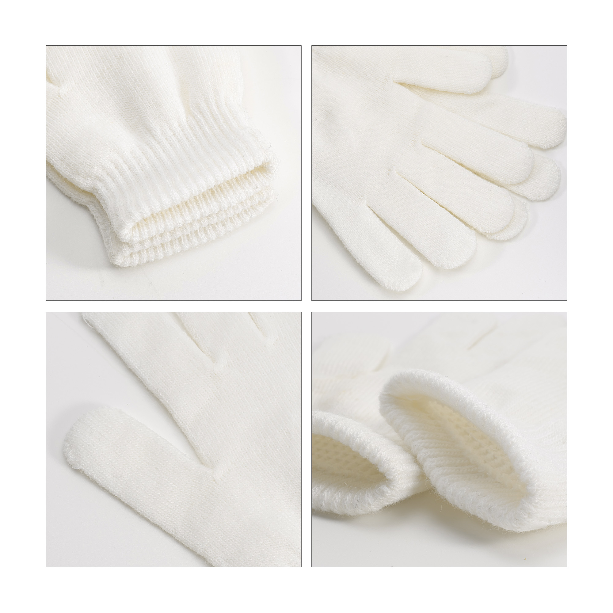 Kids Plain Knitted Gloves with Woven Label - Image 18
