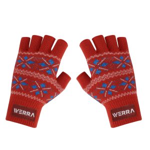 Adults Jacquard Fingerless Gloves