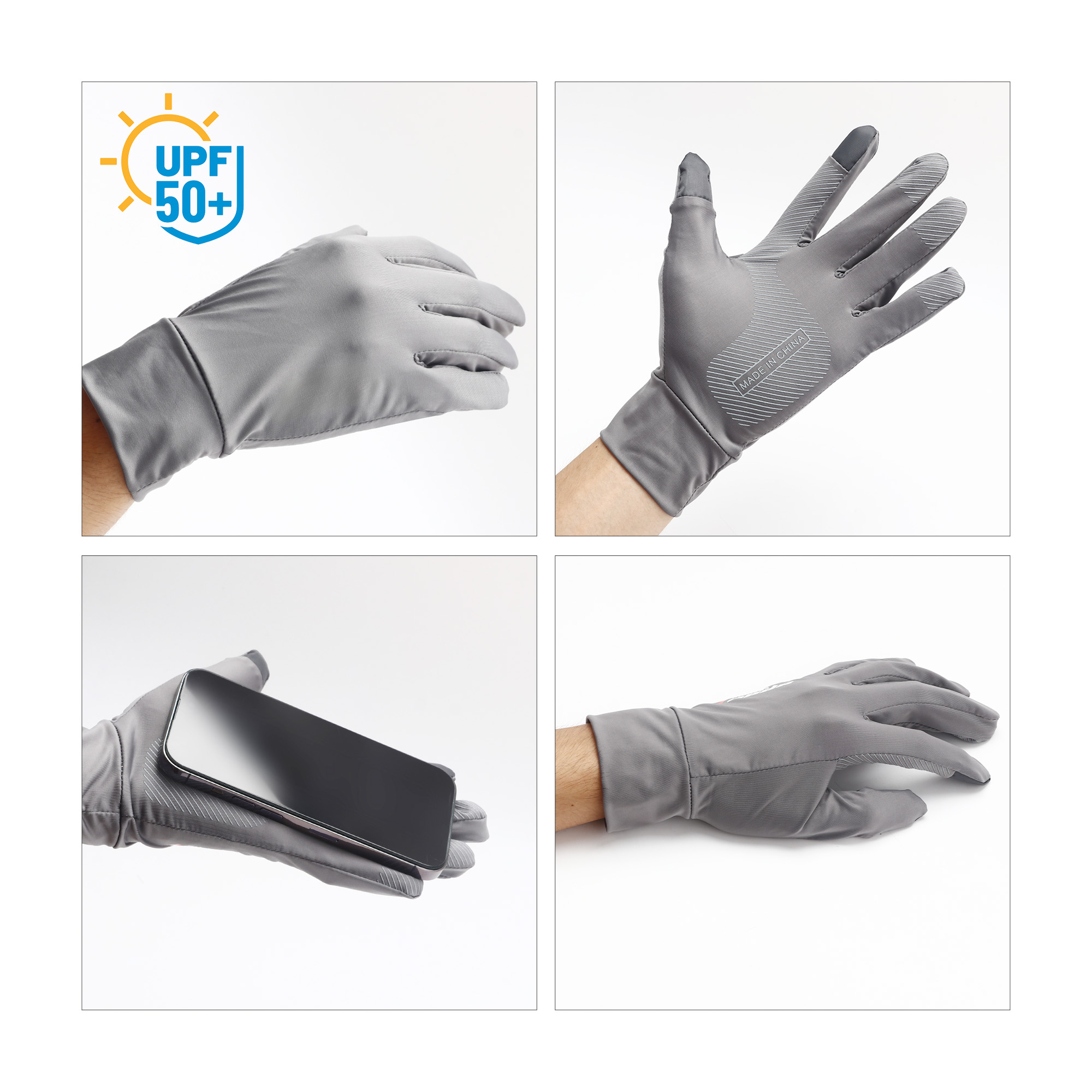 Sun Protective Touchscreen Full Finger Gloves - Image 7