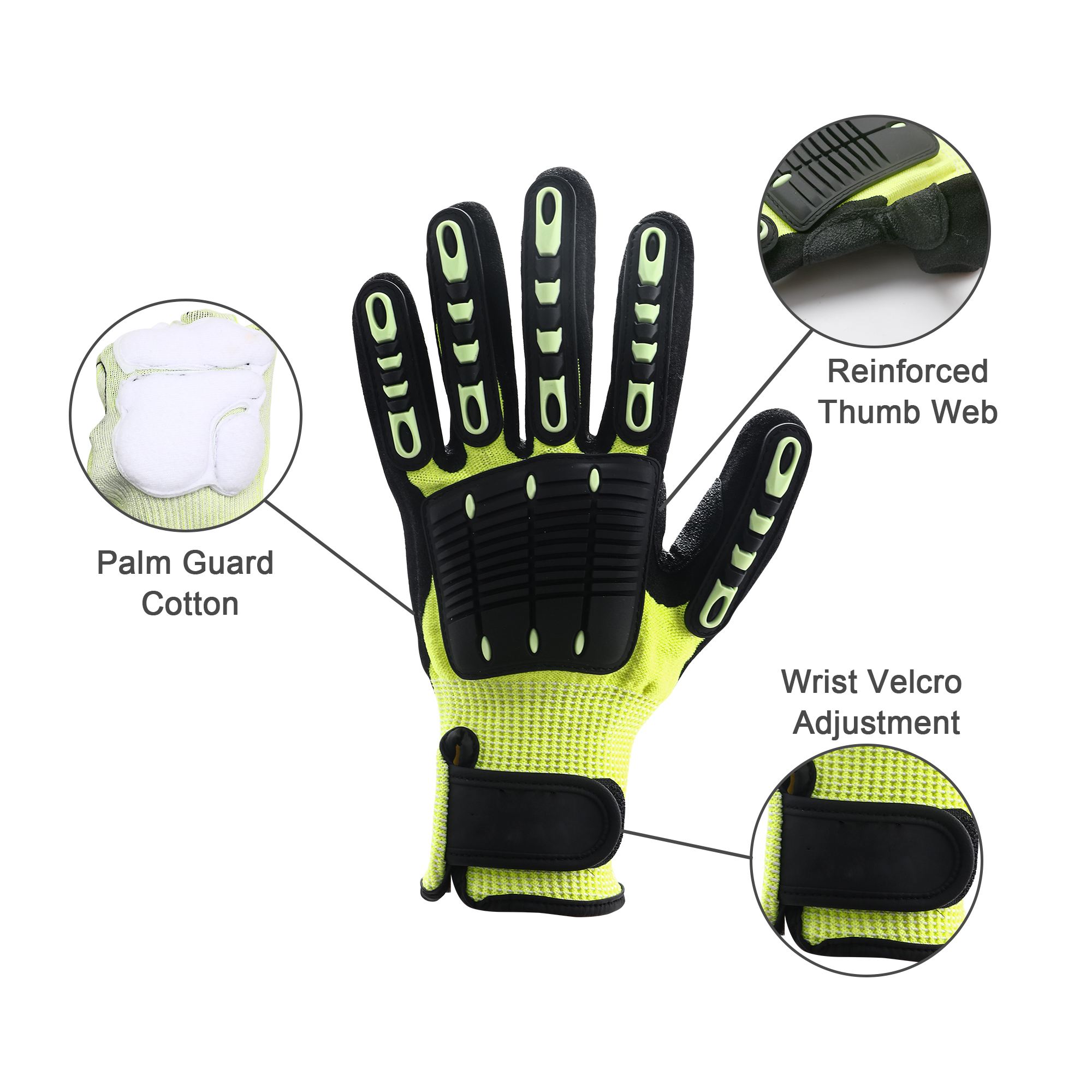 Heavy Duty Safety Work Gloves With Wrist Lock & Palm Guard - Image 7
