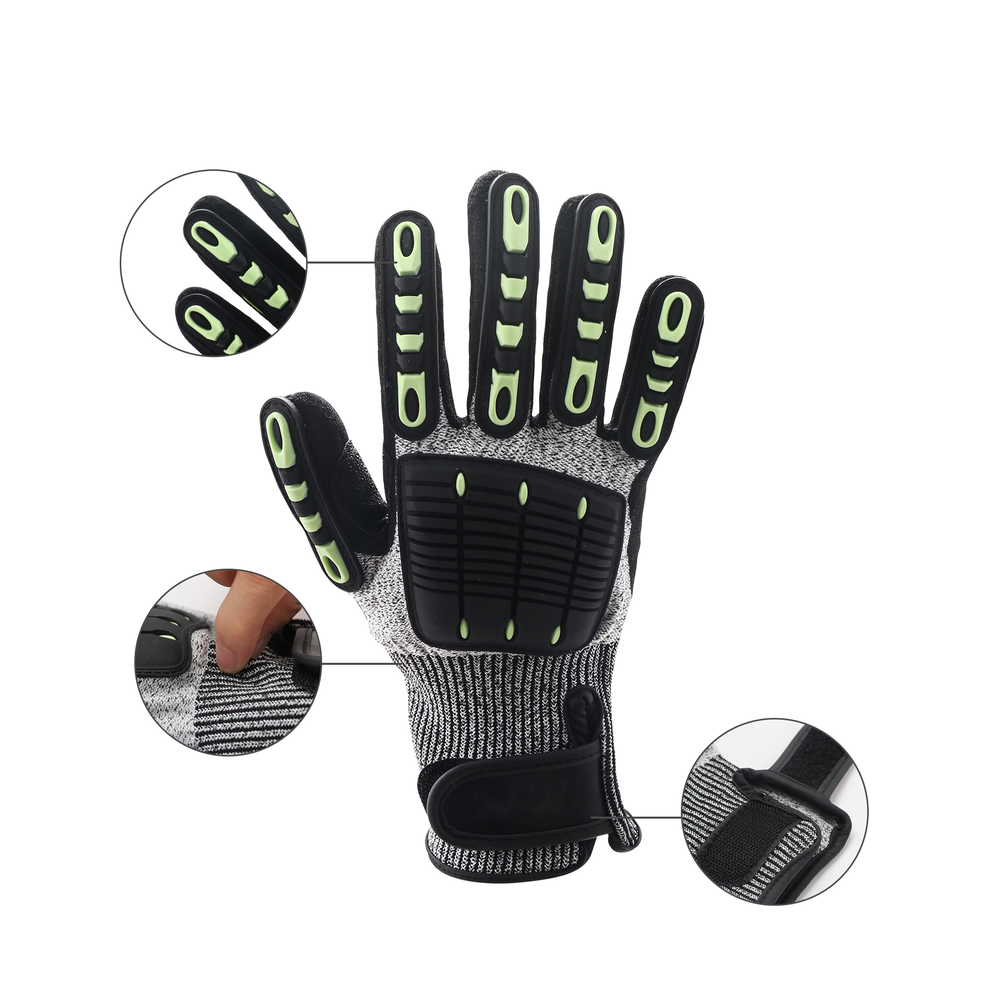 Heavy Duty Safety Work Gloves With Wrist Lock & Palm Guard - Image 6