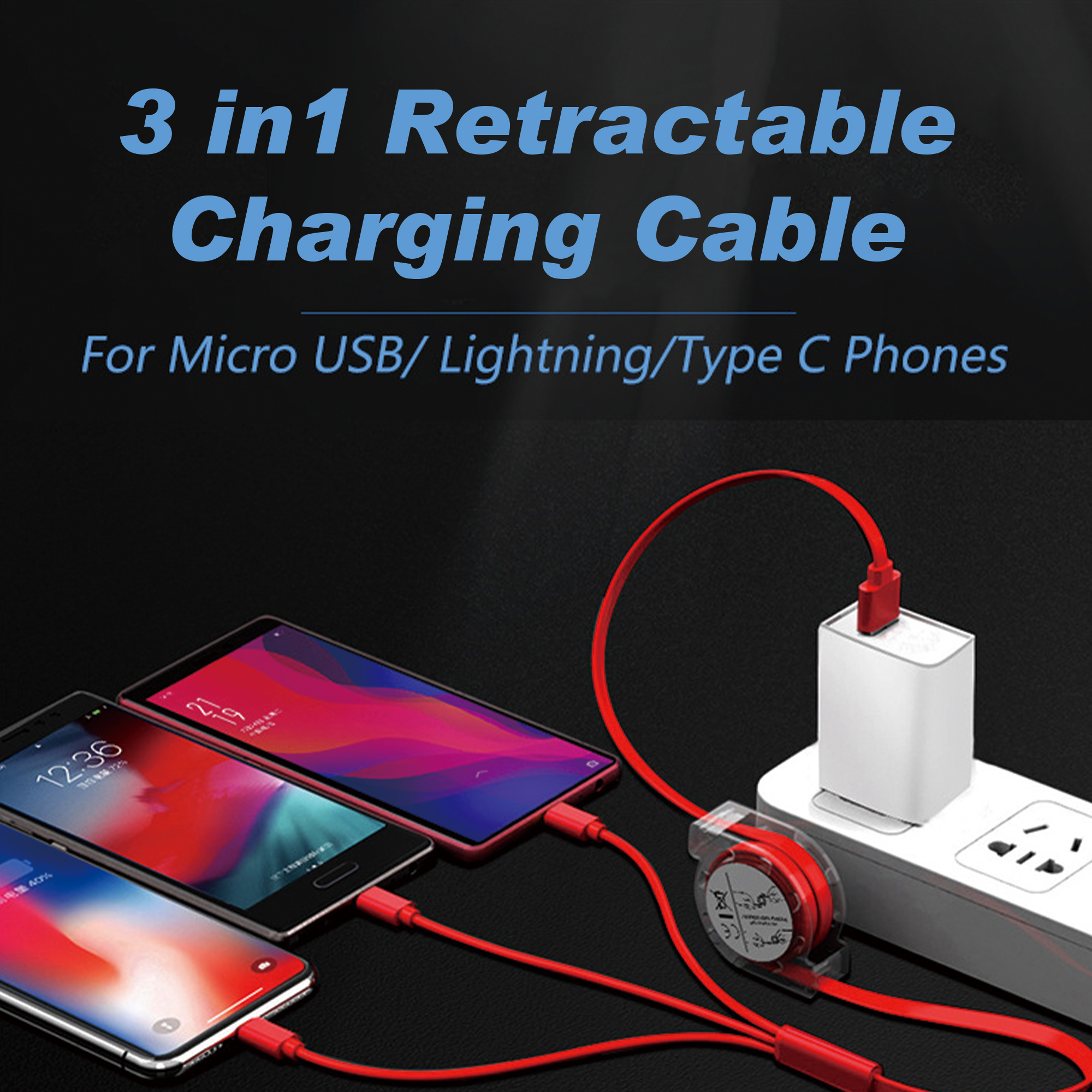 3-in-1 Retractable Charging Cable - Image 13
