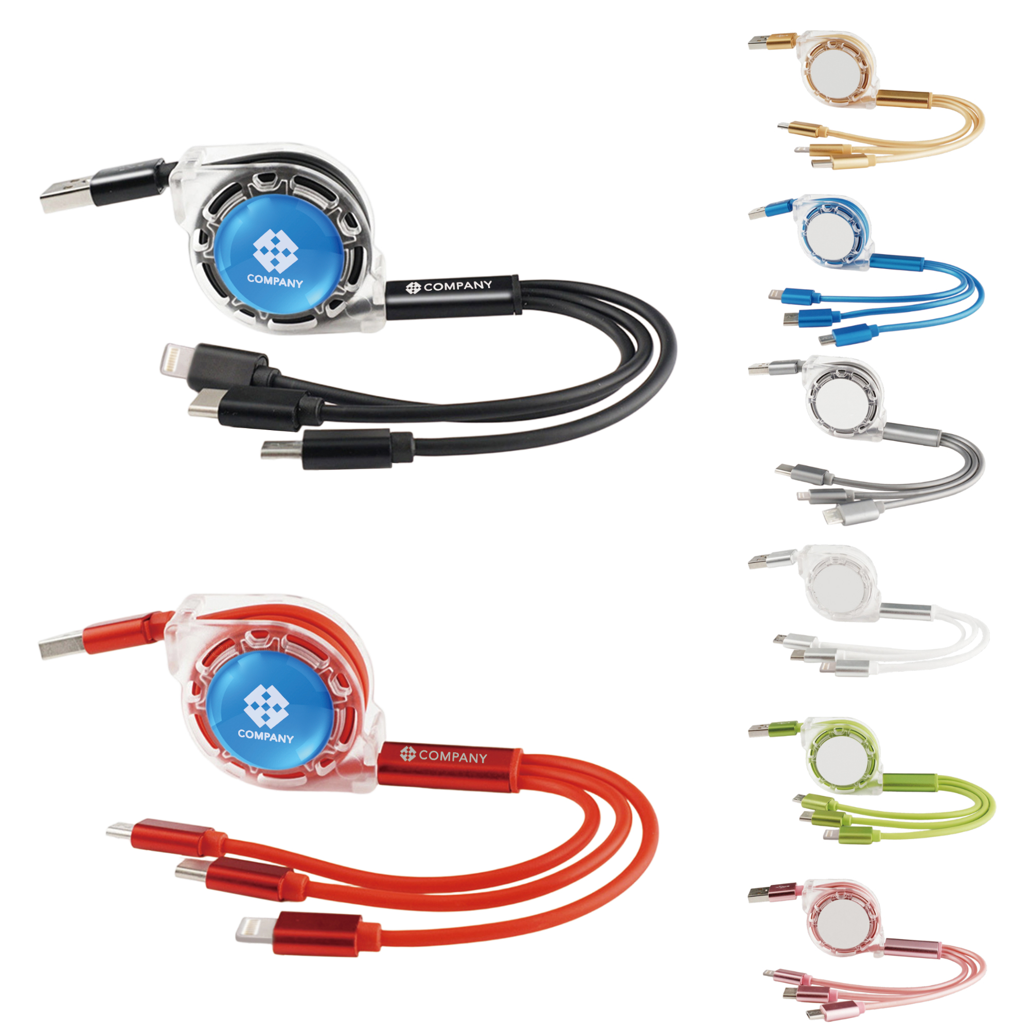 3-in-1 Retractable Charging Cable