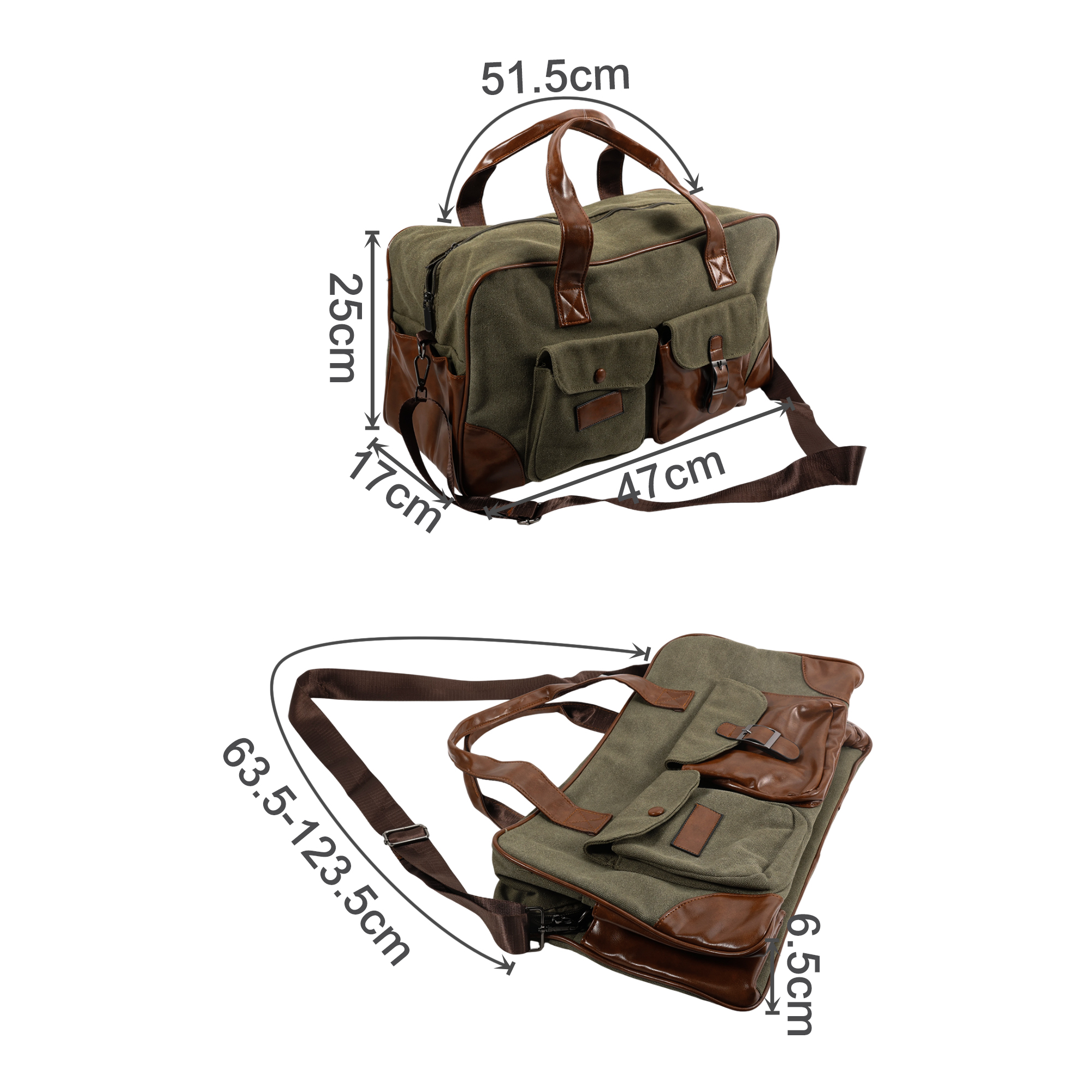 Vintage Canvas Duffle Bag - Image 5