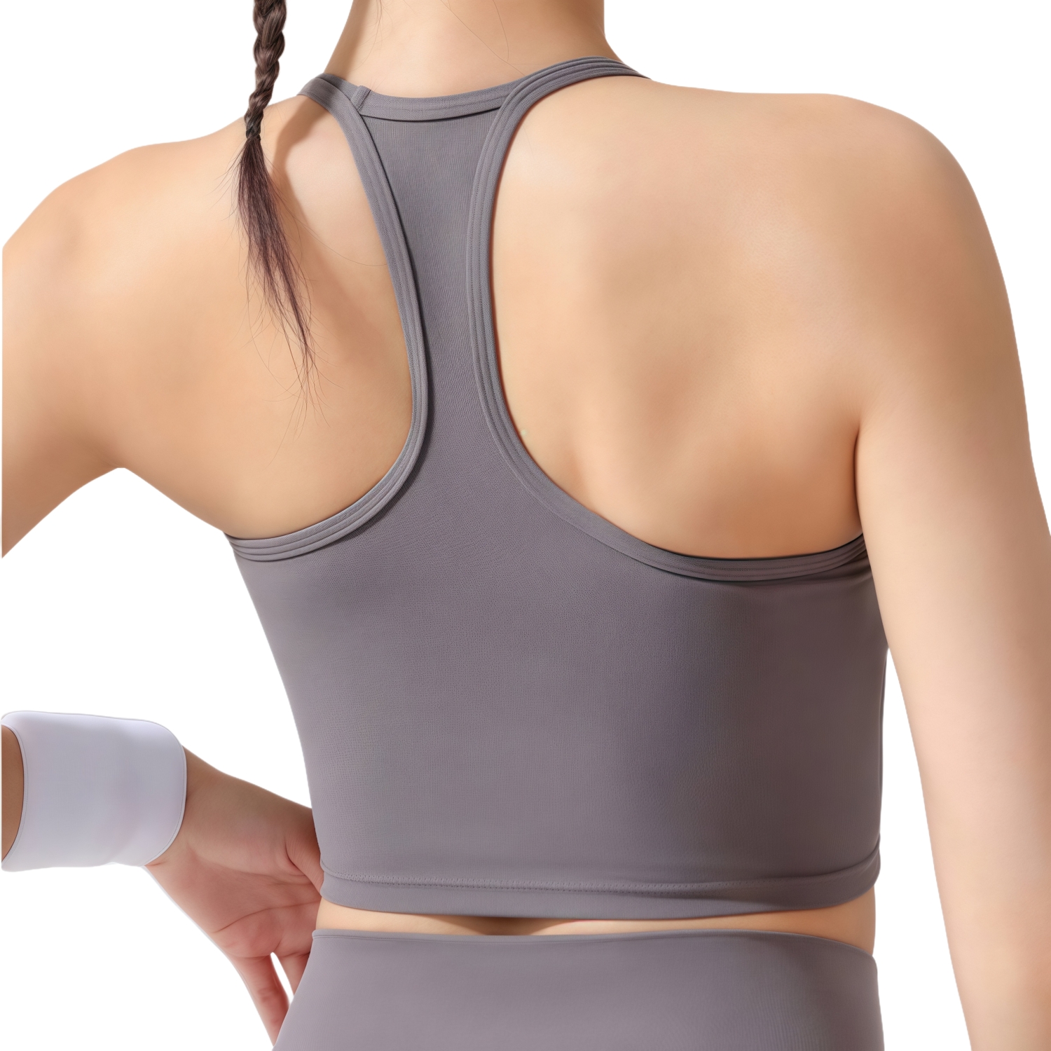 Women's Seamless Thin-Strap Racerback LYCRA Yoga Bra Tank - Image 3