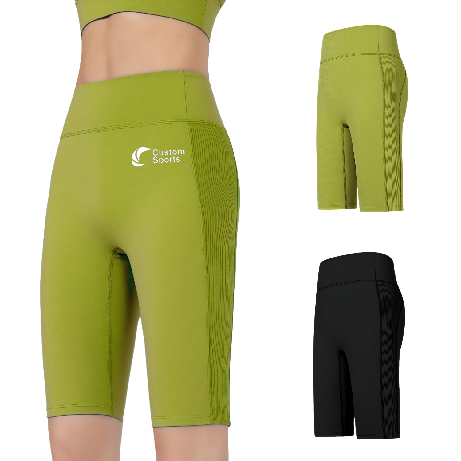 Women's High-Waisted Elastic Yoga 1/2 Leggings
