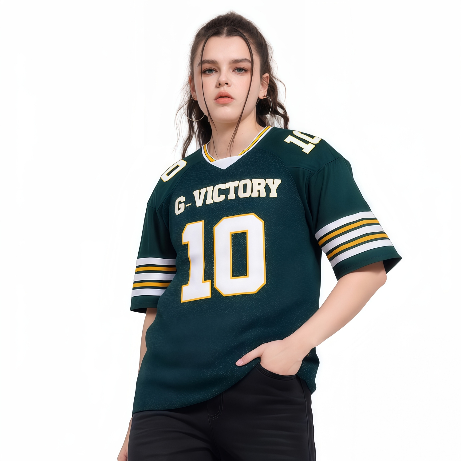 100% Polyester Unisex Sublimation Loose Retro V-Neck Hockey Jersey