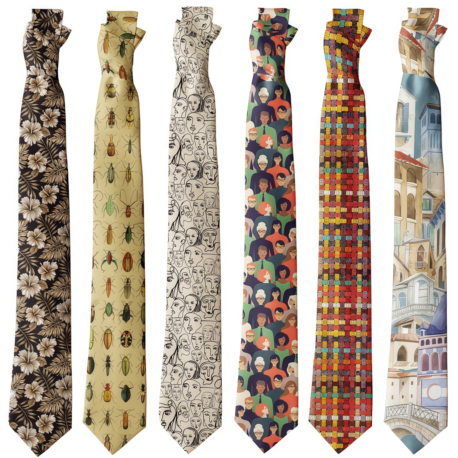 8cm Wide 100% Polyester Printed Tie - Image 2