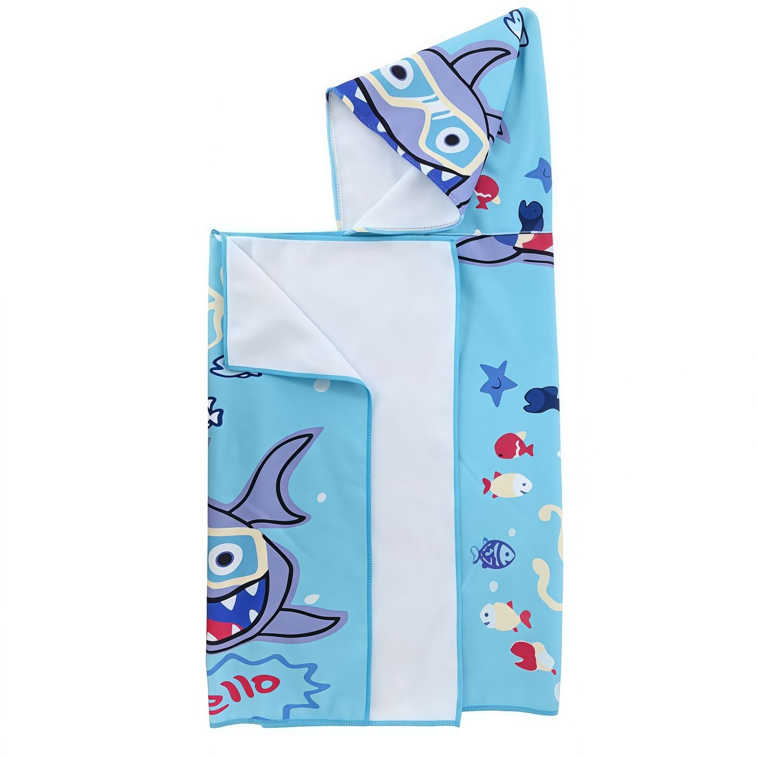 100% Double-Sided Fleece Sublimation Kids Hooded Towel Surf Shawl - Image 4