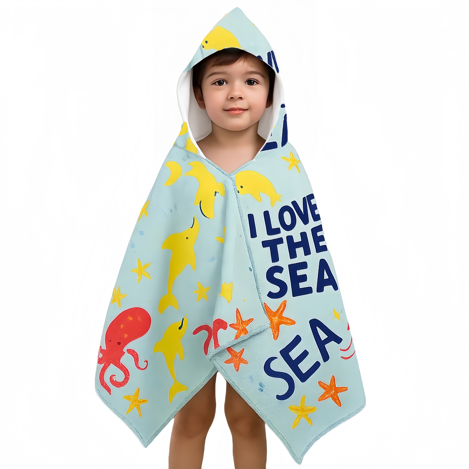 100% Double-Sided Fleece Sublimation Kids Hooded Towel Surf Shawl