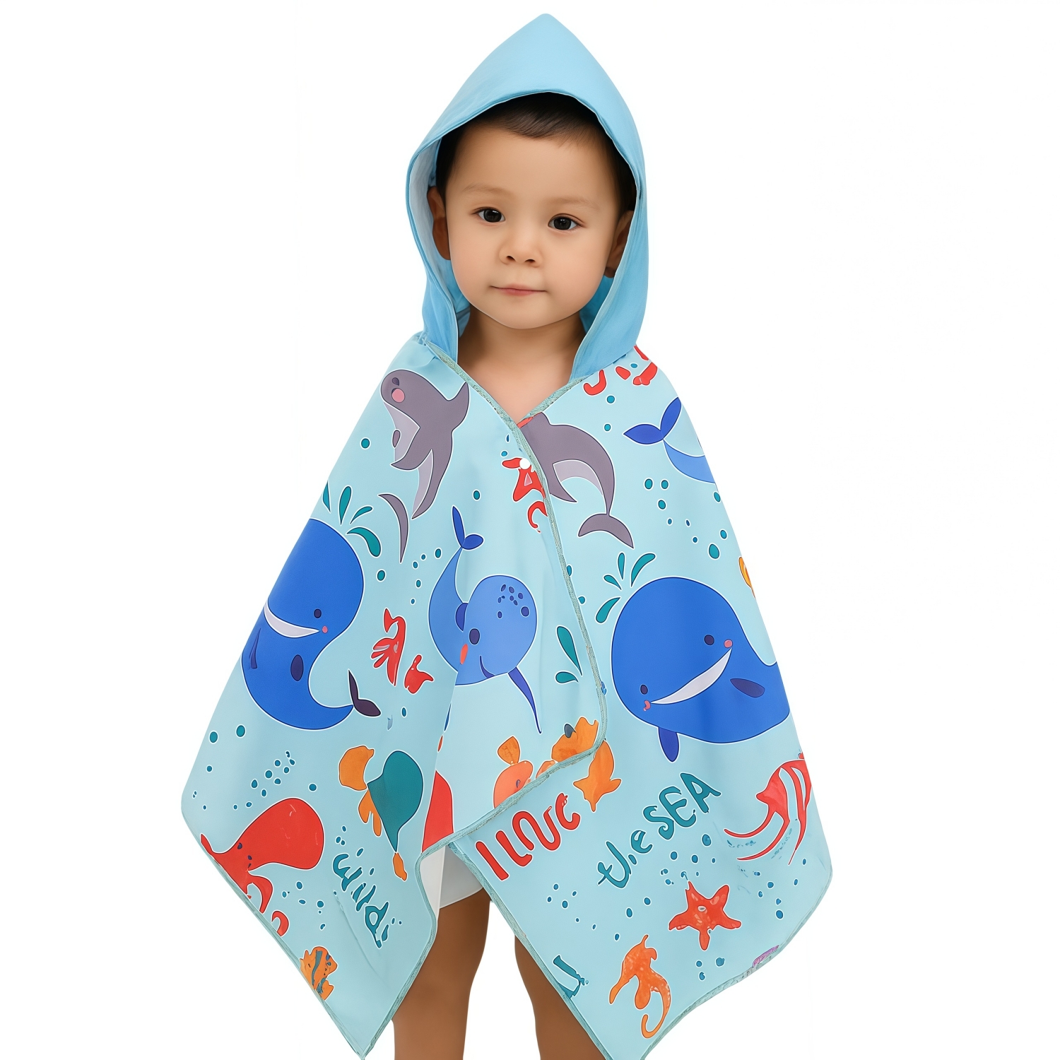 100% Microfibre Sublimation Kids Hooded Towel Surf Shawl