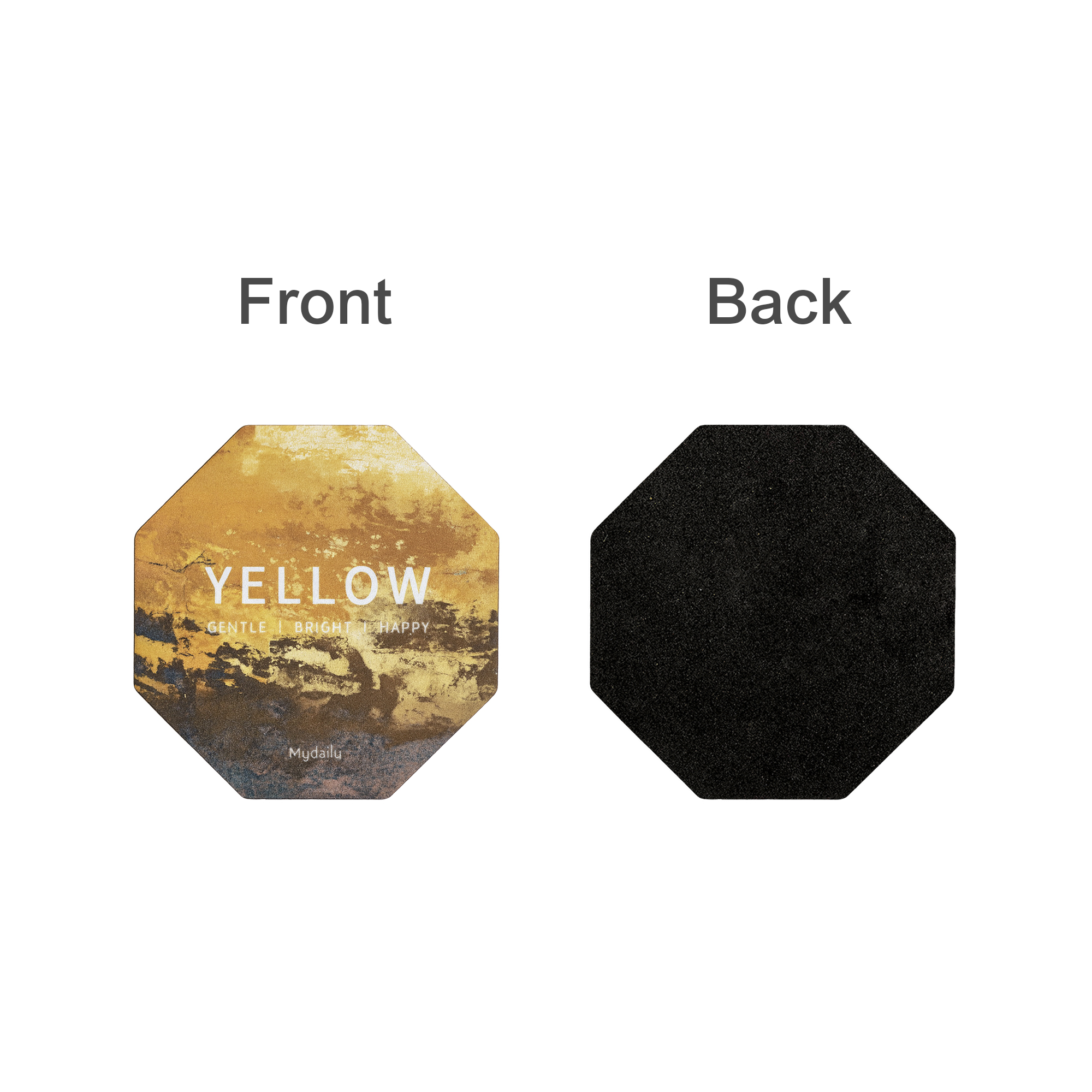 Octagonal Frosted Metal Coaster - Image 2