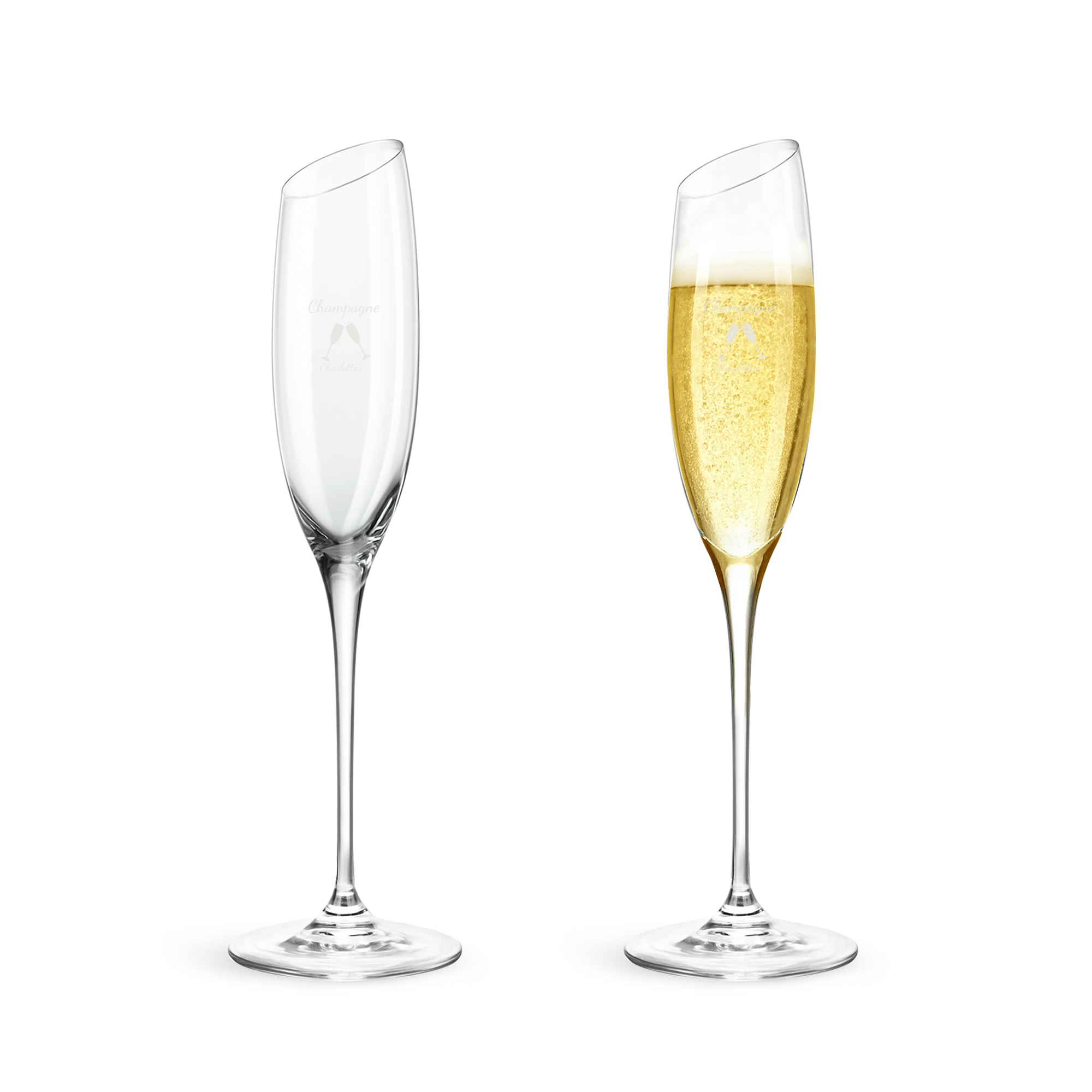 Slanted Champagne Glass