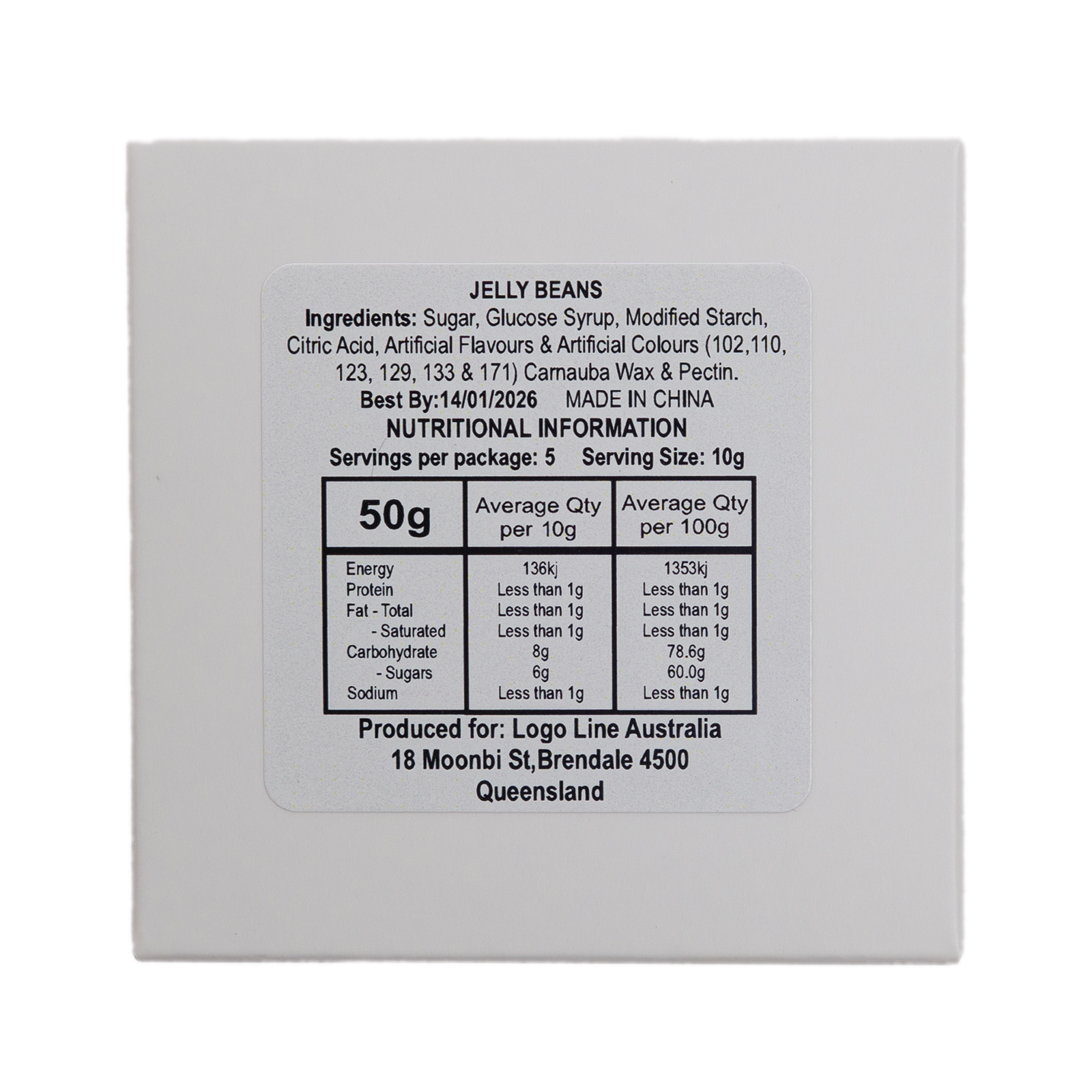 Assorted Colour Jelly Beans in 50g Box - Image 4