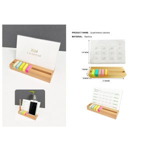 Bamboo Calendar And Memo Holder