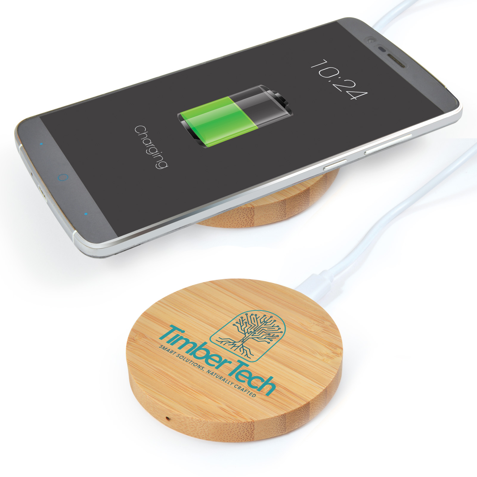 Arc Round Bamboo Wireless Charger