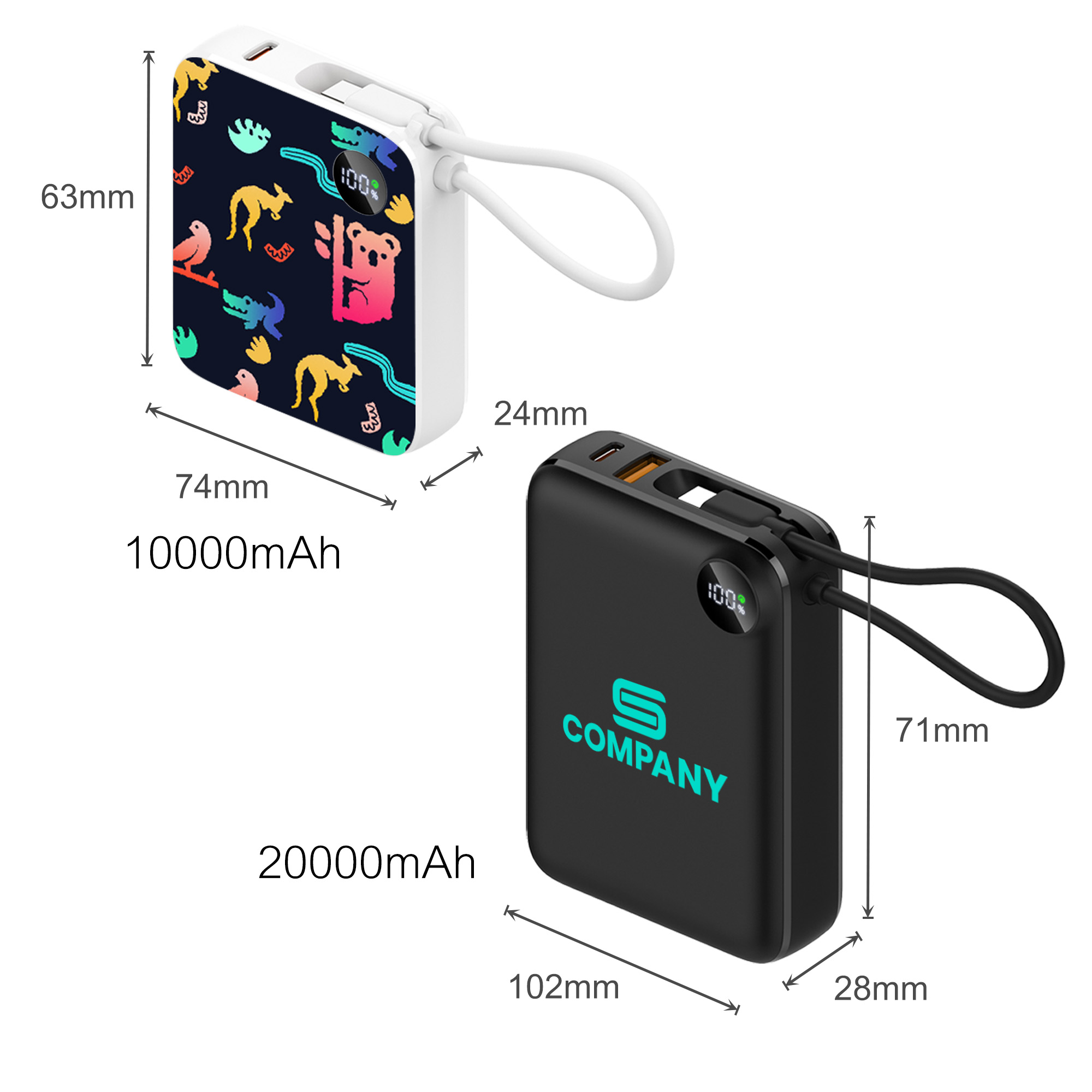 10000mAh Power Bank with Charging Cable - Image 5