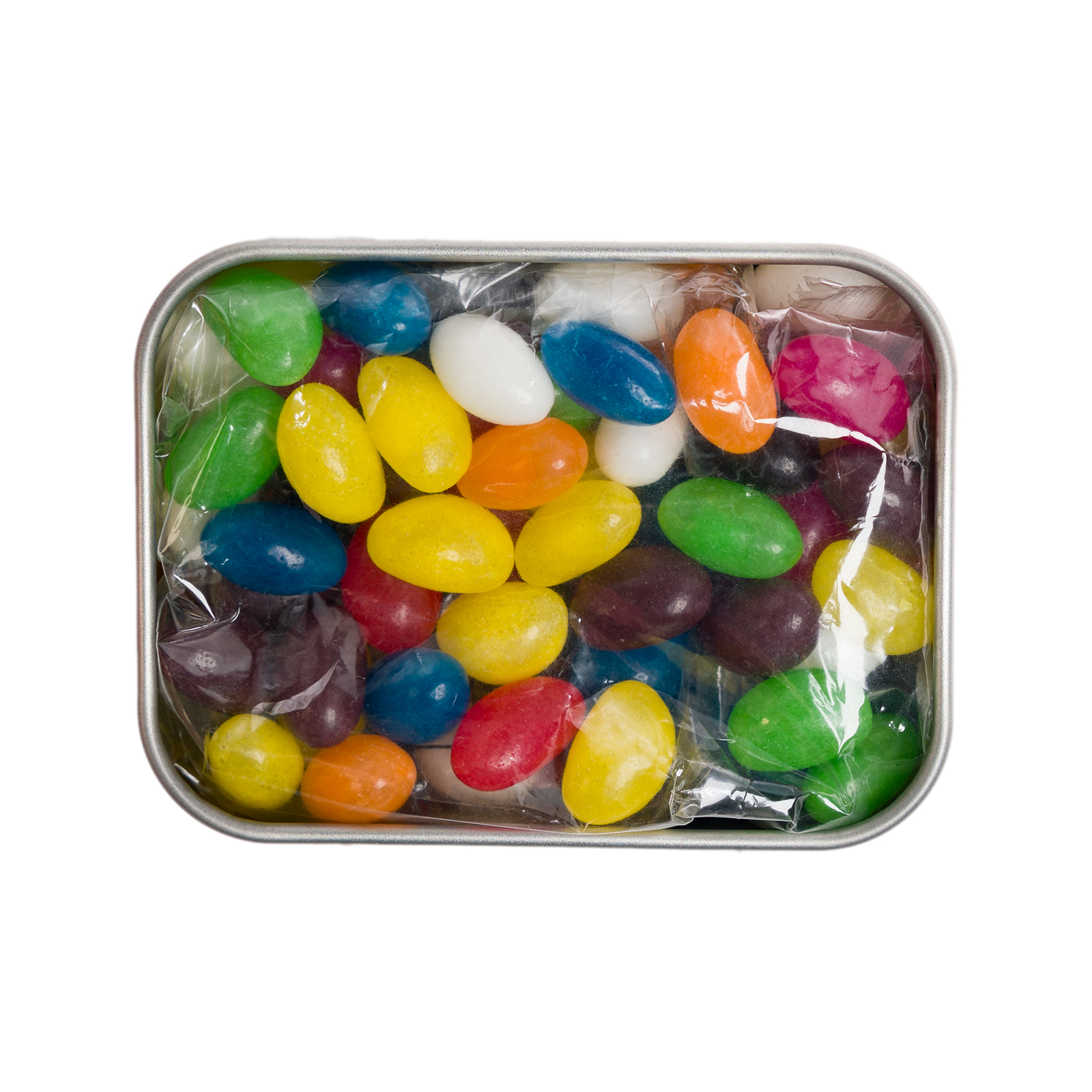 Assorted Colour Mini Jelly Beans in Silver Rectangular Tin - Image 5