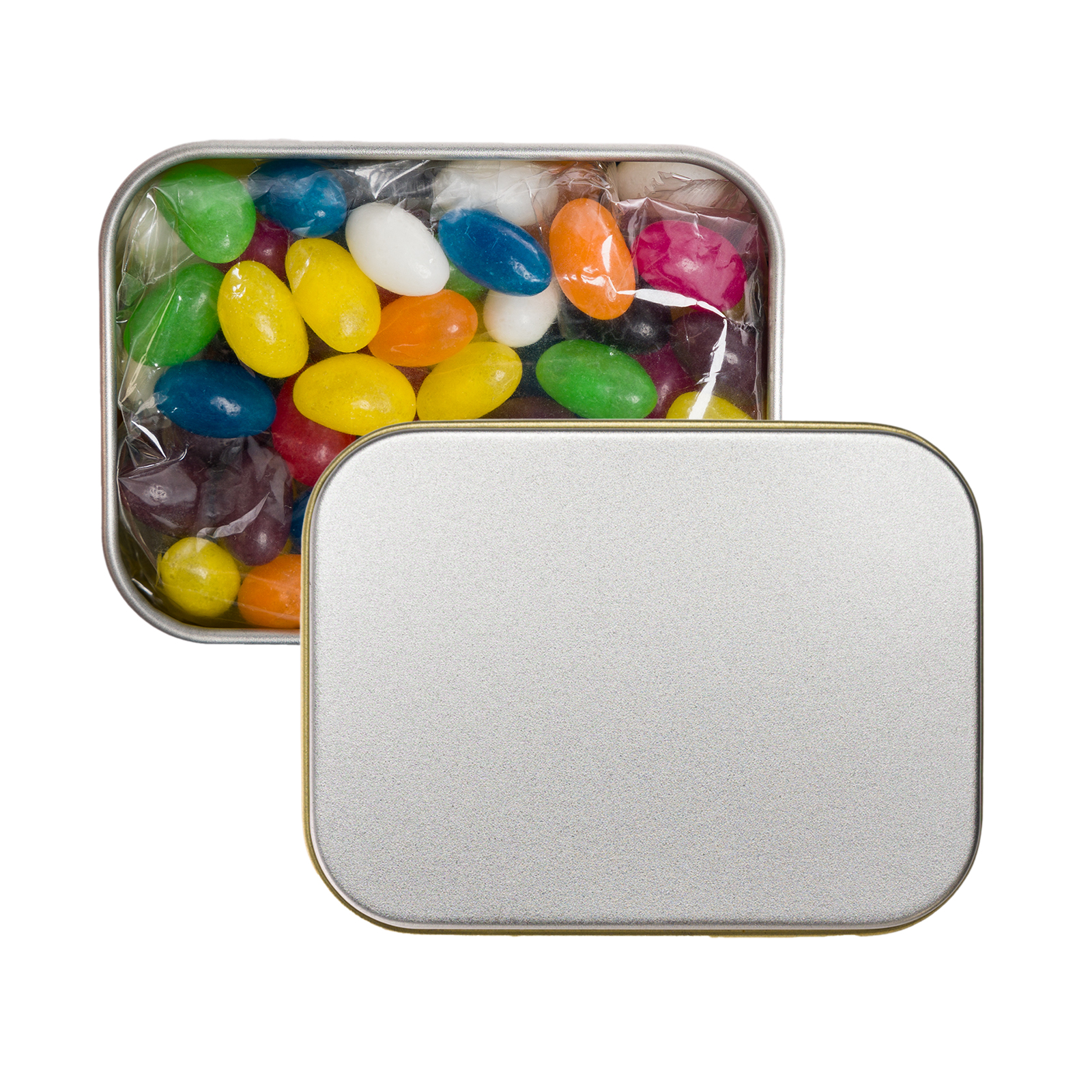 Assorted Colour Mini Jelly Beans in Silver Rectangular Tin - Image 7