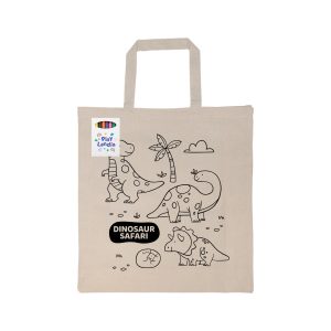 Colouring Short Handle Calico Bag & Crayons