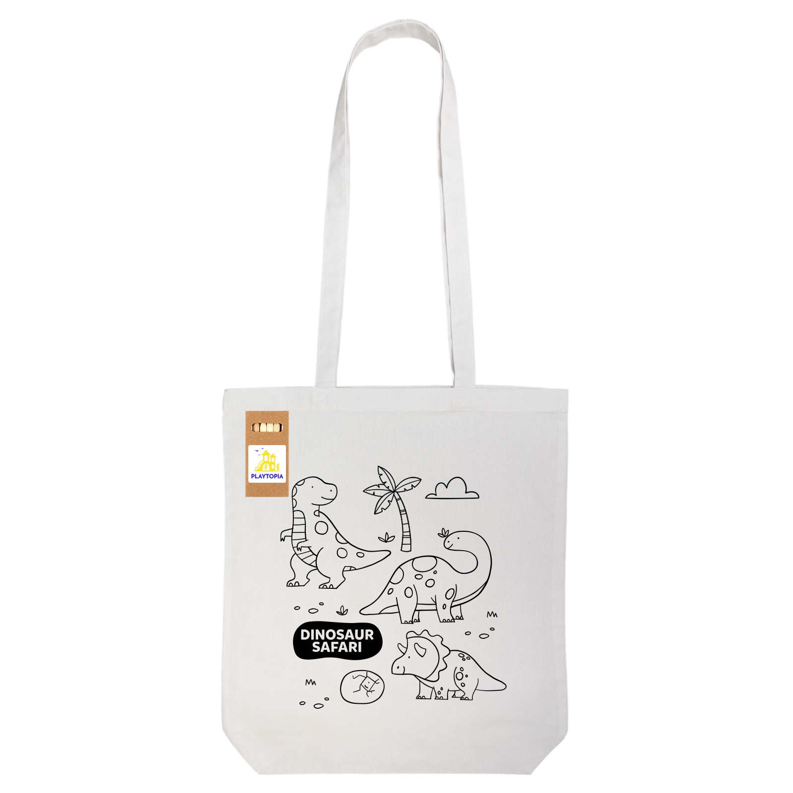 Colouring Long Handle Cotton Bag & Pencils - Image 4