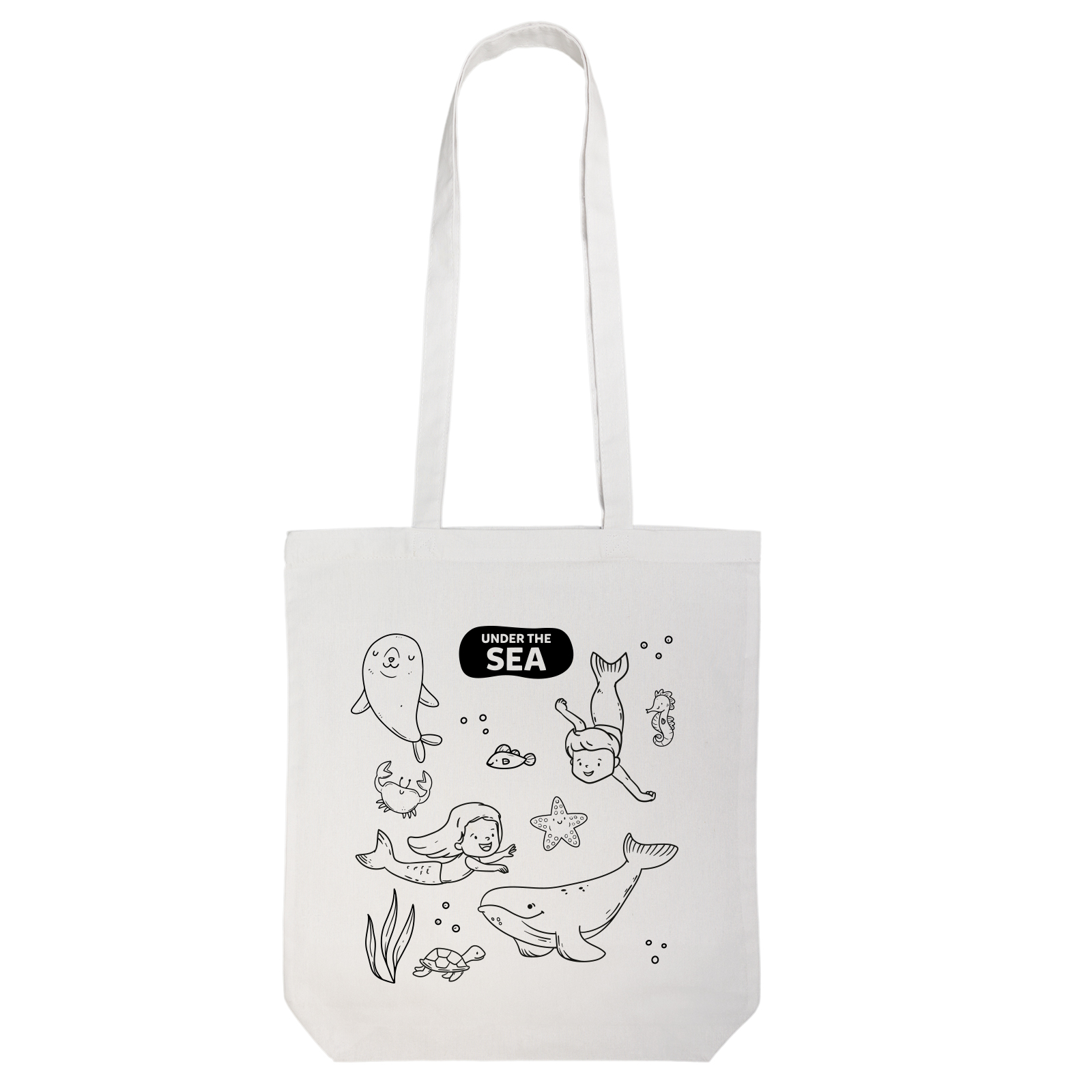 Colouring Long Handle Cotton Bag & Pencils - Image 5