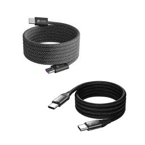 100W Magnetic Round Braided Charging Cable