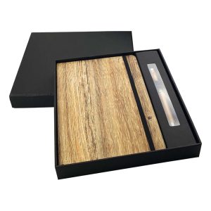 Wood Look Notebook and Pen Gift Set