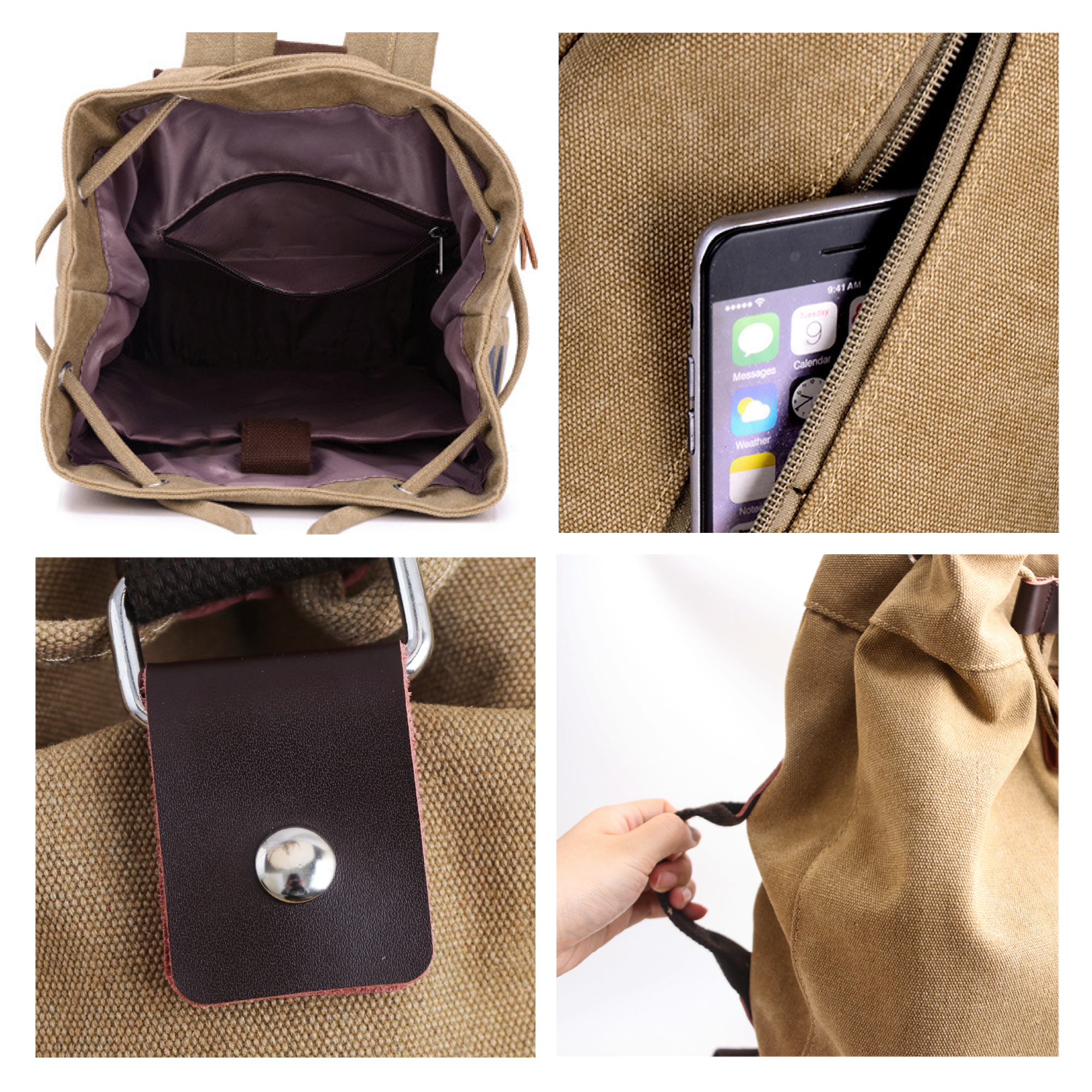 Canvas Bucket Backpack - Image 8