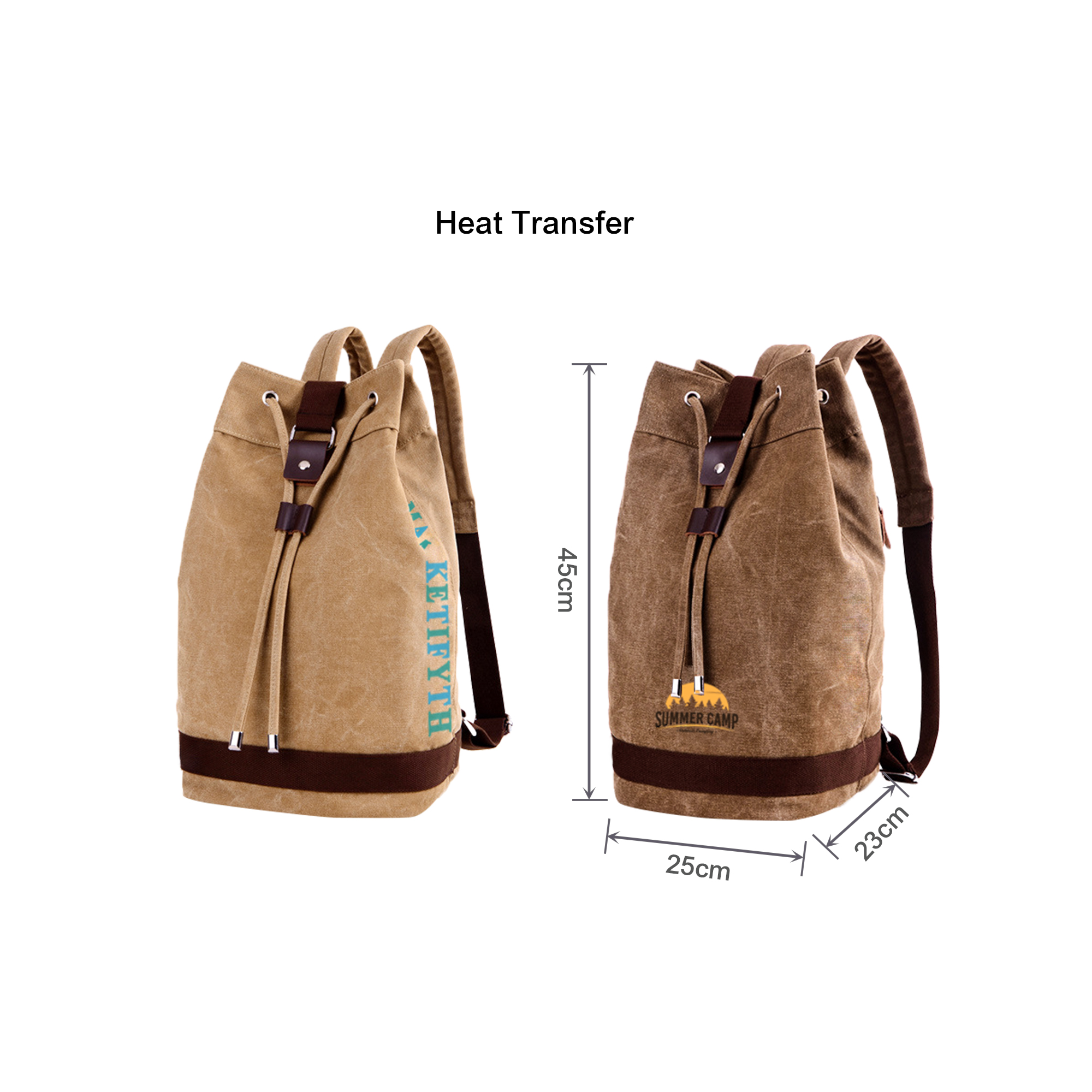 Canvas Bucket Backpack - Image 6