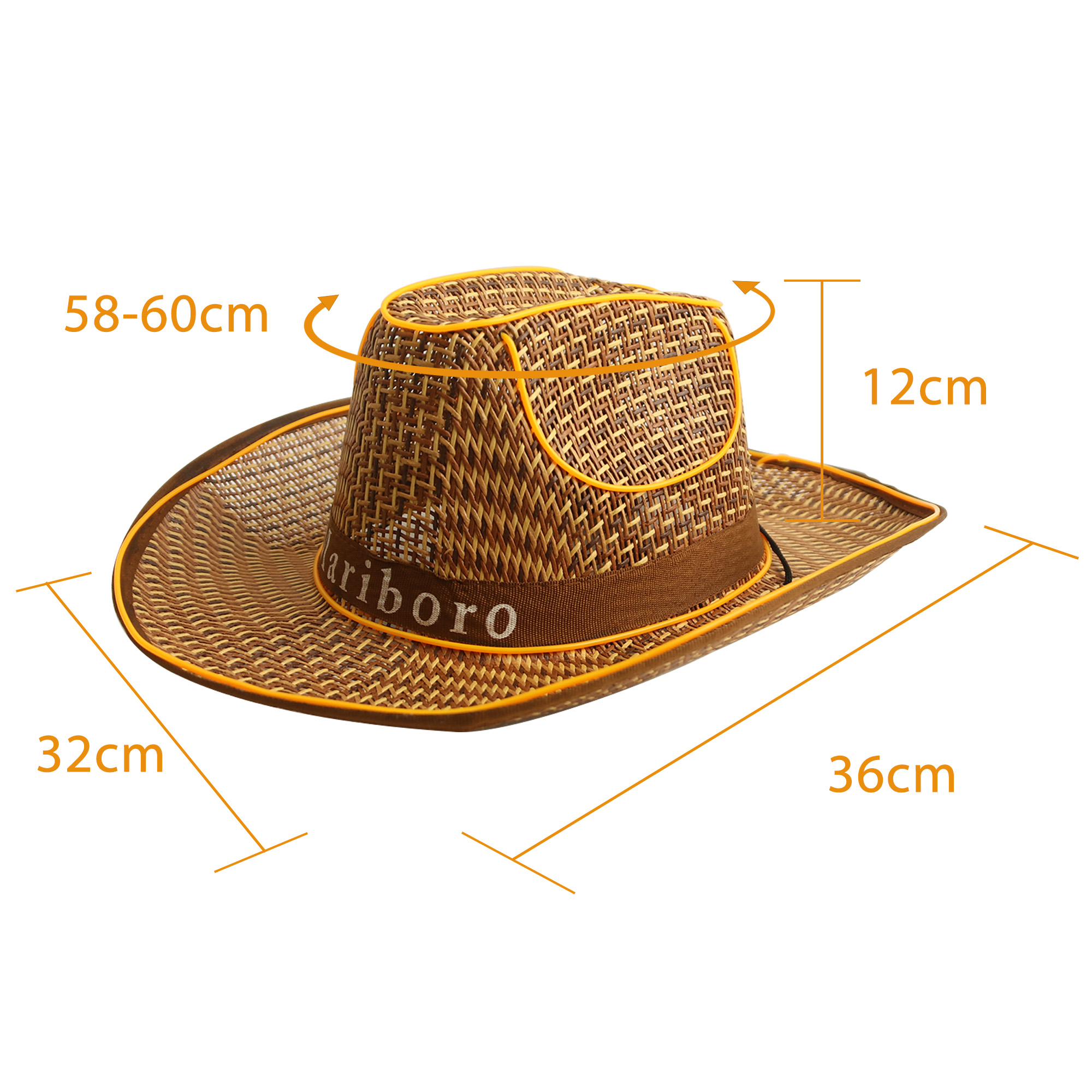 Light Up Straw Hats - Image 6