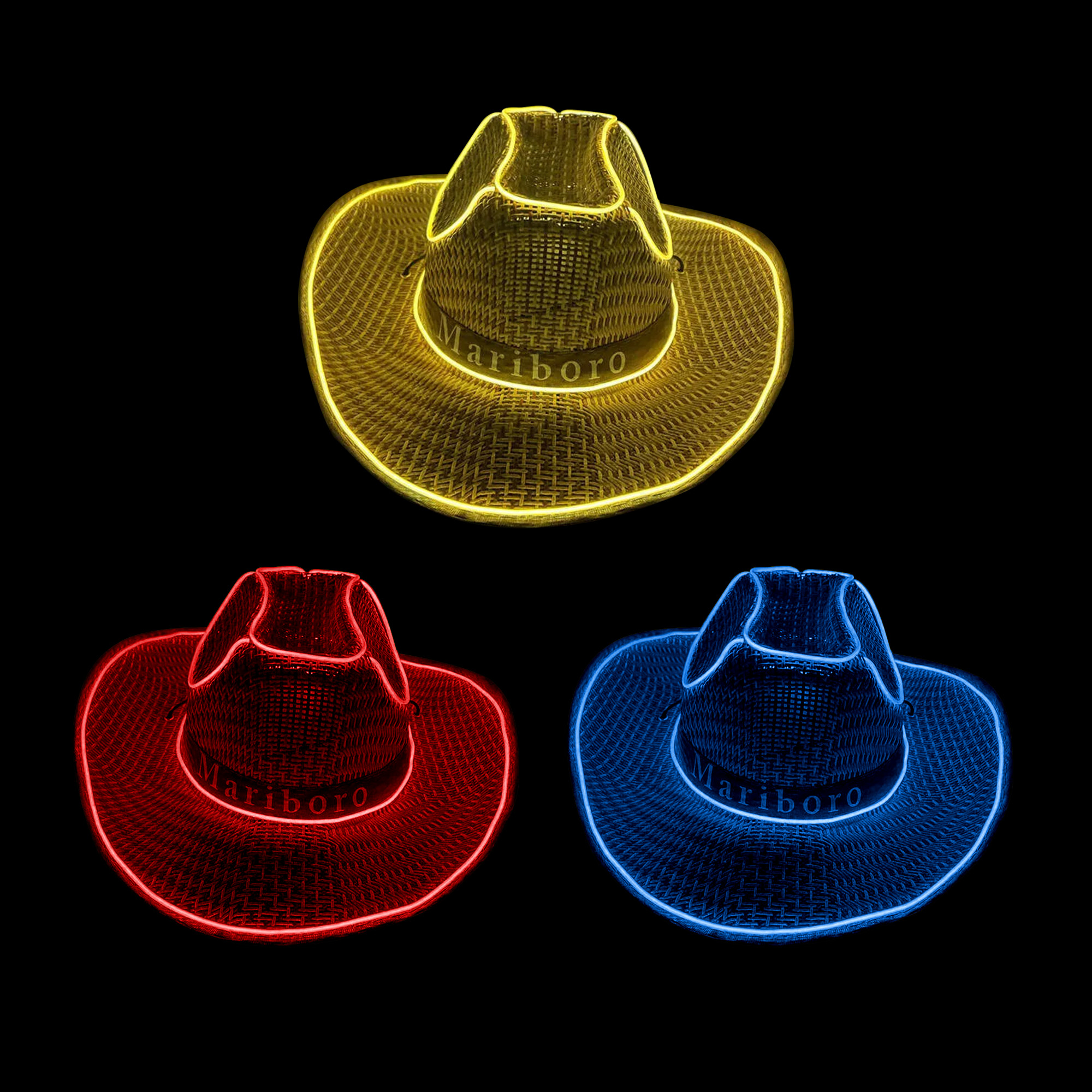 Light Up Straw Hats - Image 2