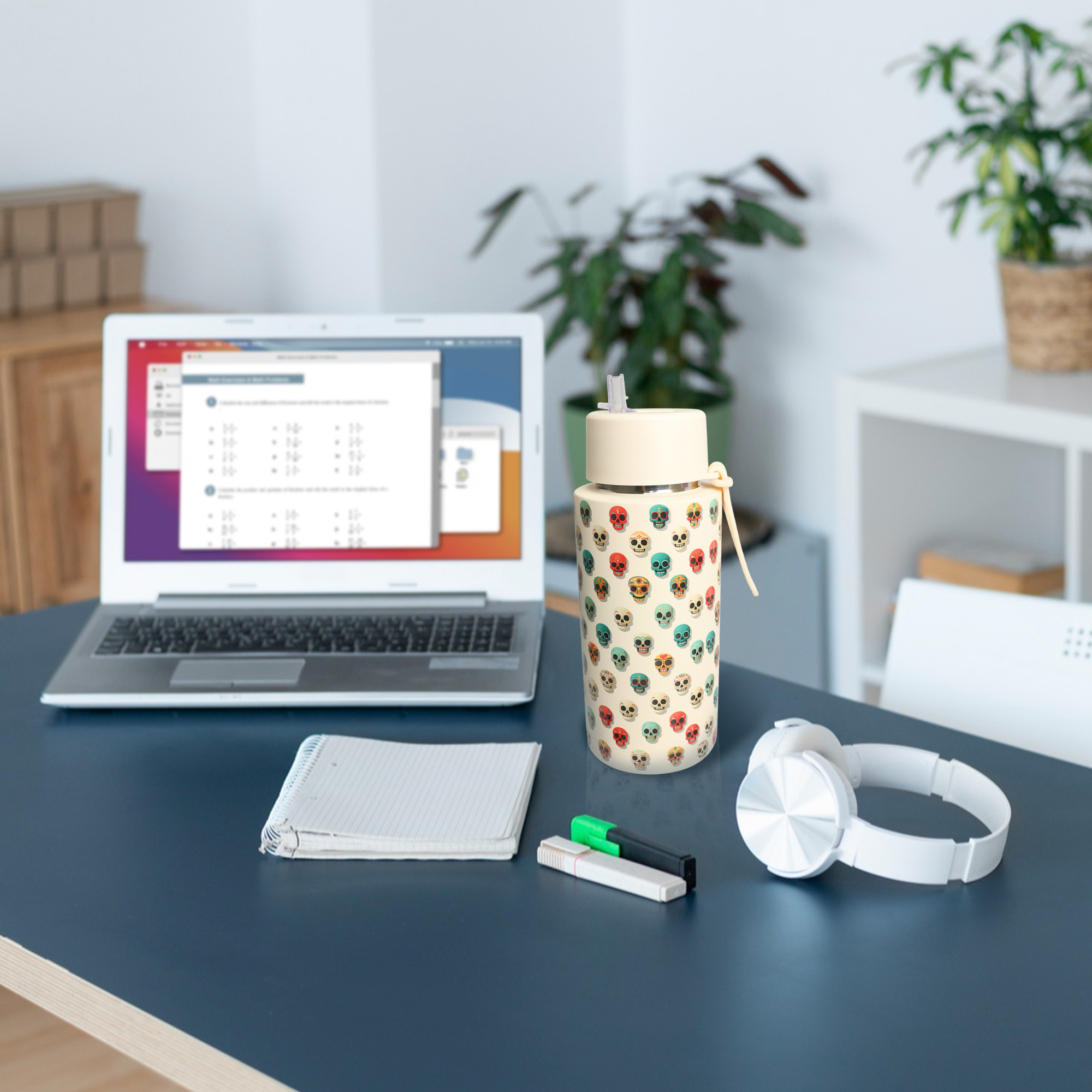 1L Stainless Steel Bottle with Straw Lid - Image 13