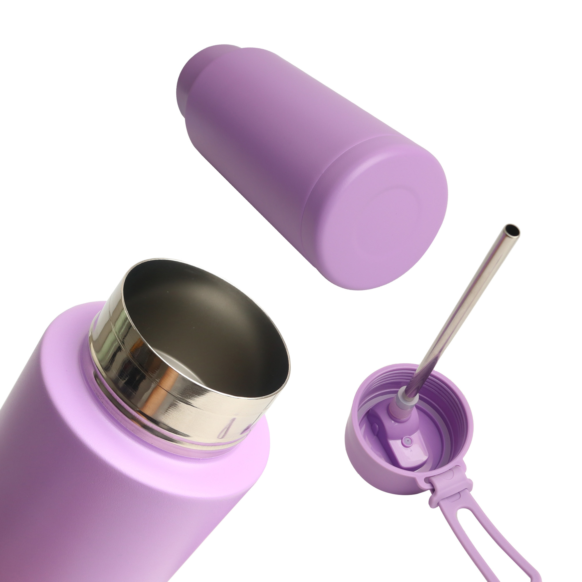 1L Stainless Steel Bottle with Straw Lid - Image 11