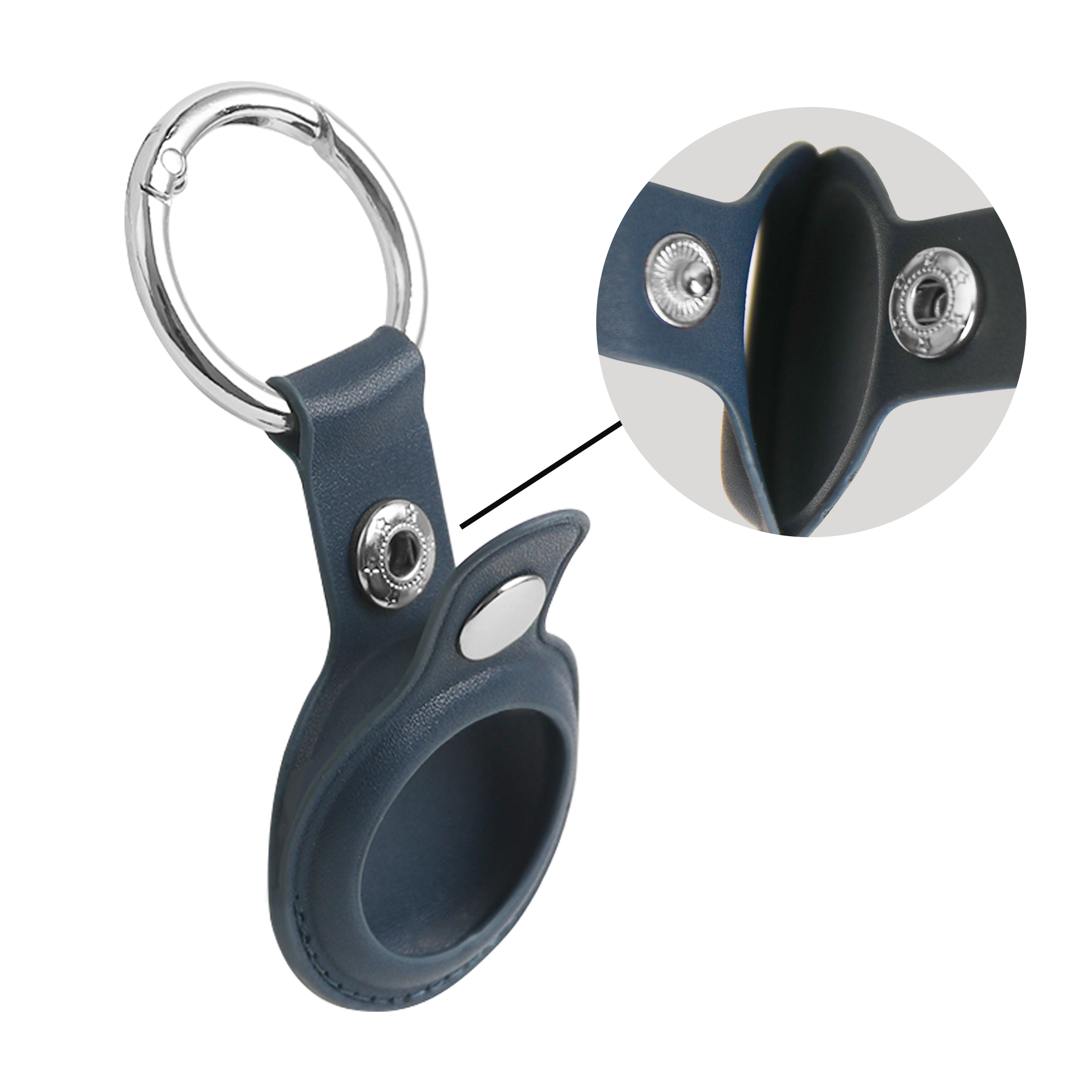 PU Leather AirTag Holder with Keyring - Image 14