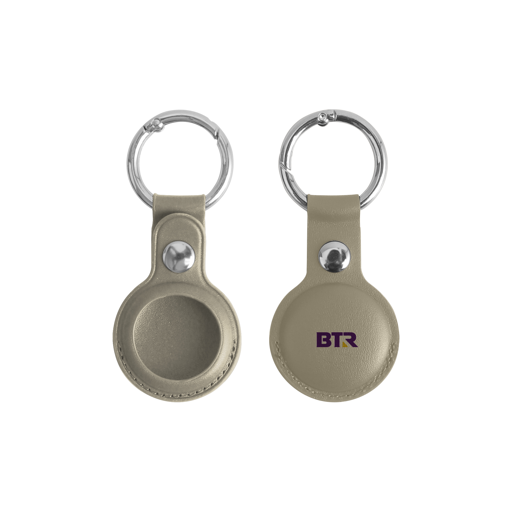 PU Leather AirTag Holder with Keyring - Image 4