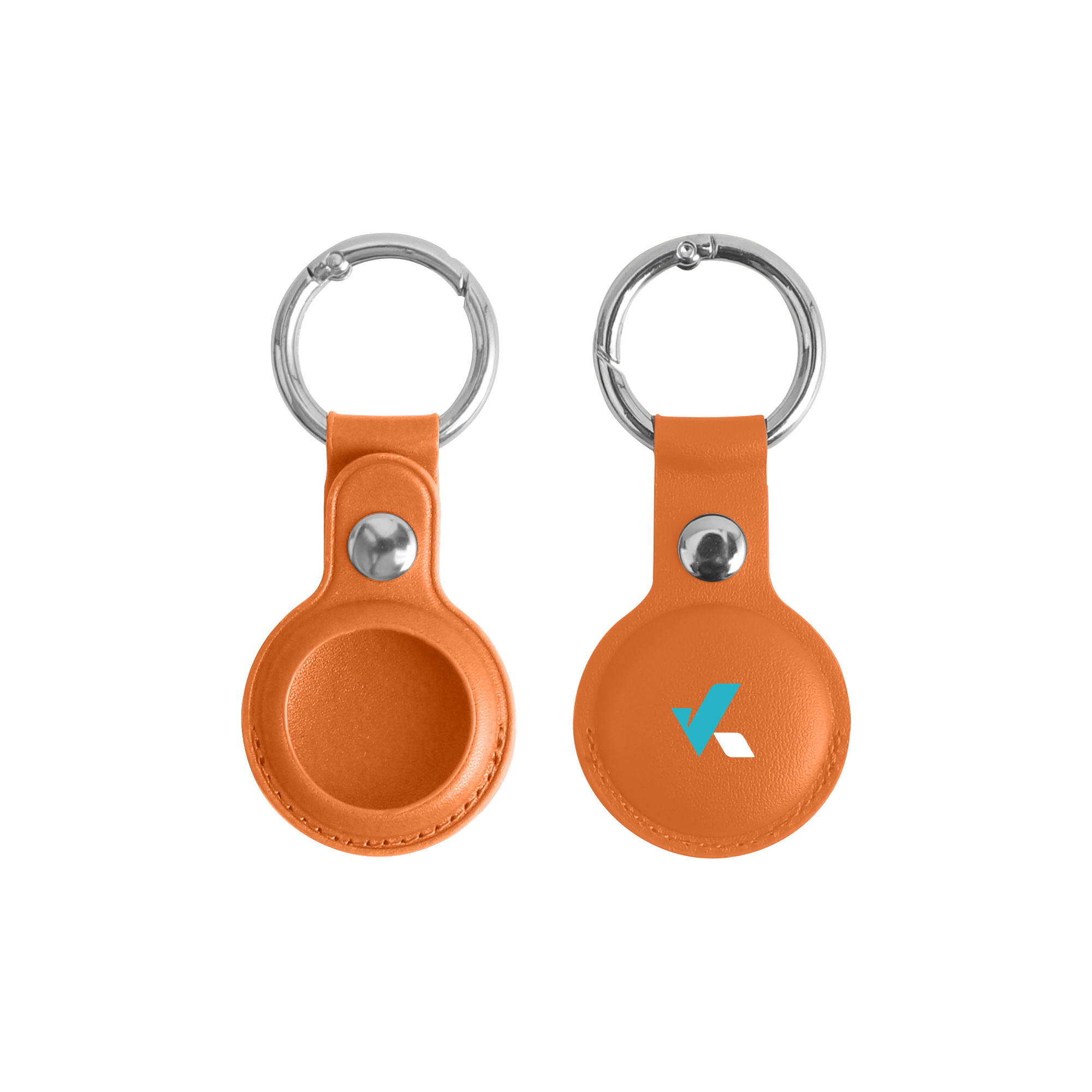 PU Leather AirTag Holder with Keyring - Image 8