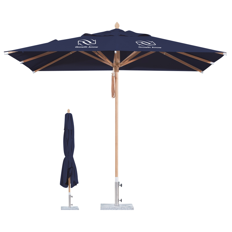 3x3m Wind-resistant Square Stock Colour Outdoor Umbrella - Image 9